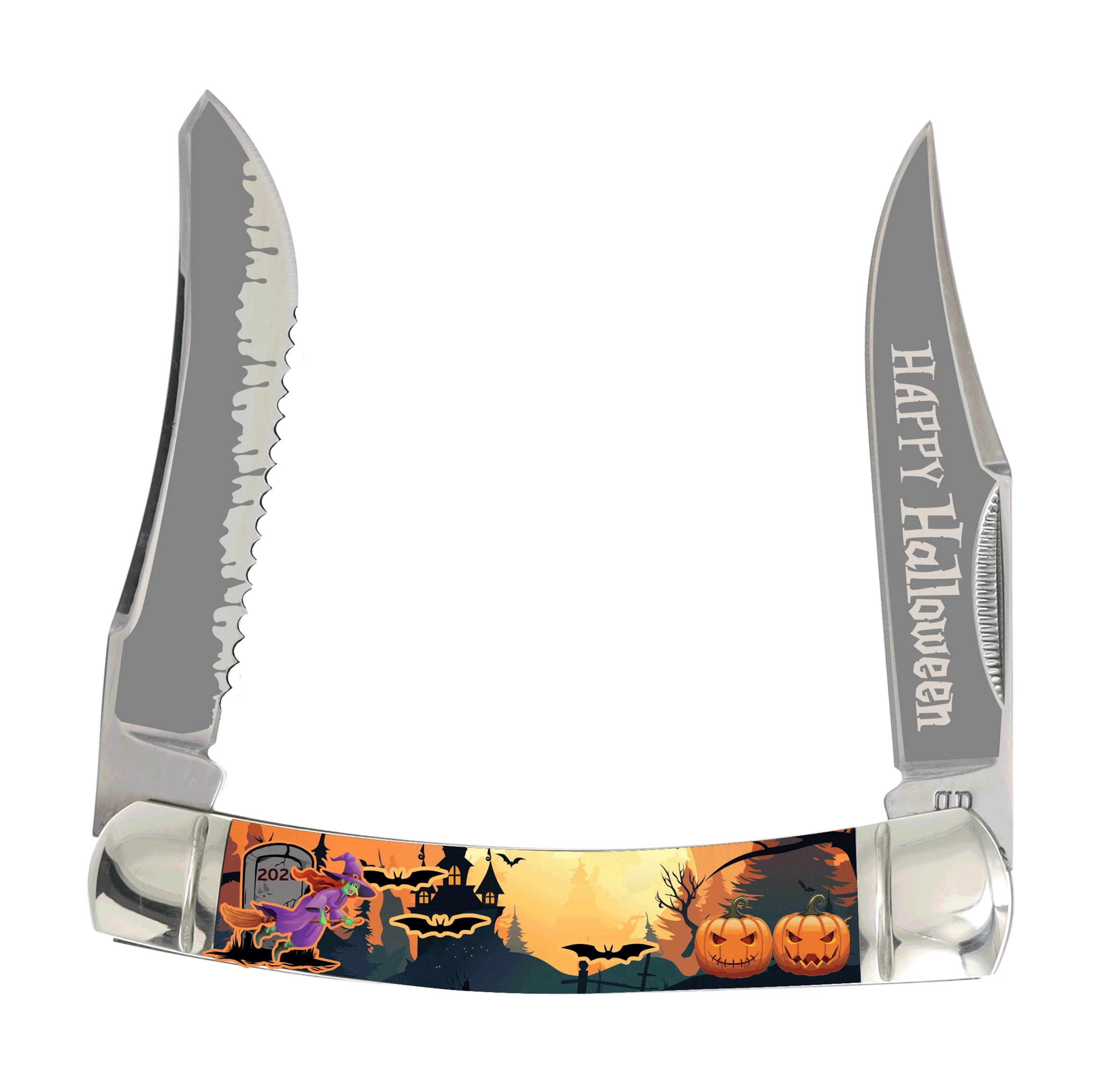 Rough Rider Halloween Moose Glow-in-the-Dark Lenticular Design Folding Knife RR2797 View 1