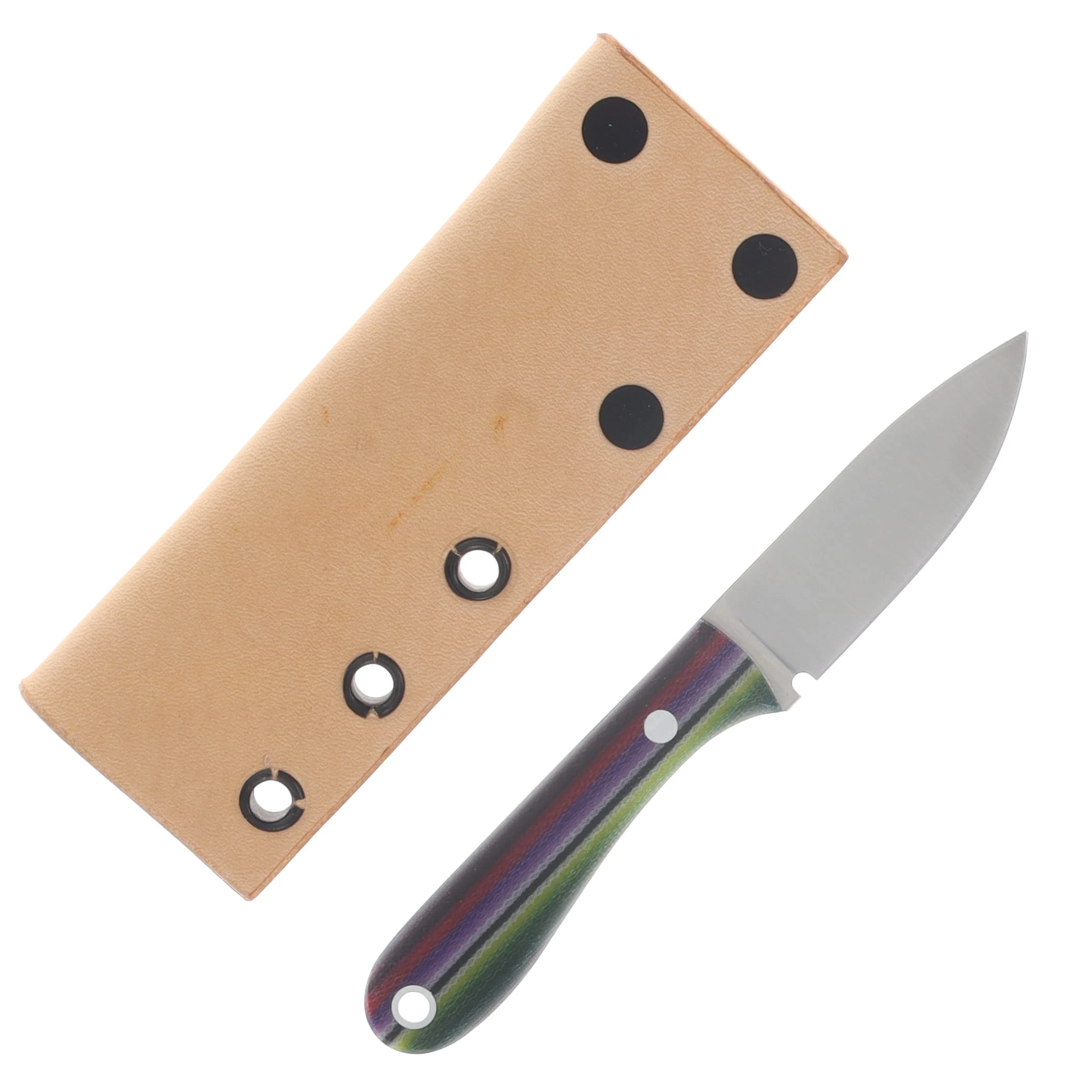 Lishen Knives Little Holston Drop Point Fixed Blade Electric Mexican Blanket G-Carta Aluminum Pins LKLHDPELECMEXGALP View 2