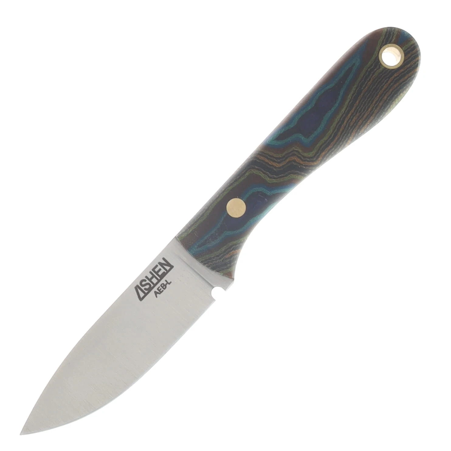 Lishen Knives Little Holston Drop Point Fixed Blade Peacock G-Carta Brass Pins LKLHDPPEAGBP View 3