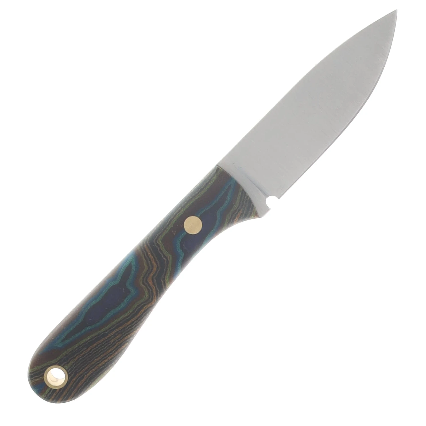 Lishen Knives Little Holston Drop Point Fixed Blade Peacock G-Carta Brass Pins LKLHDPPEAGBP View 4