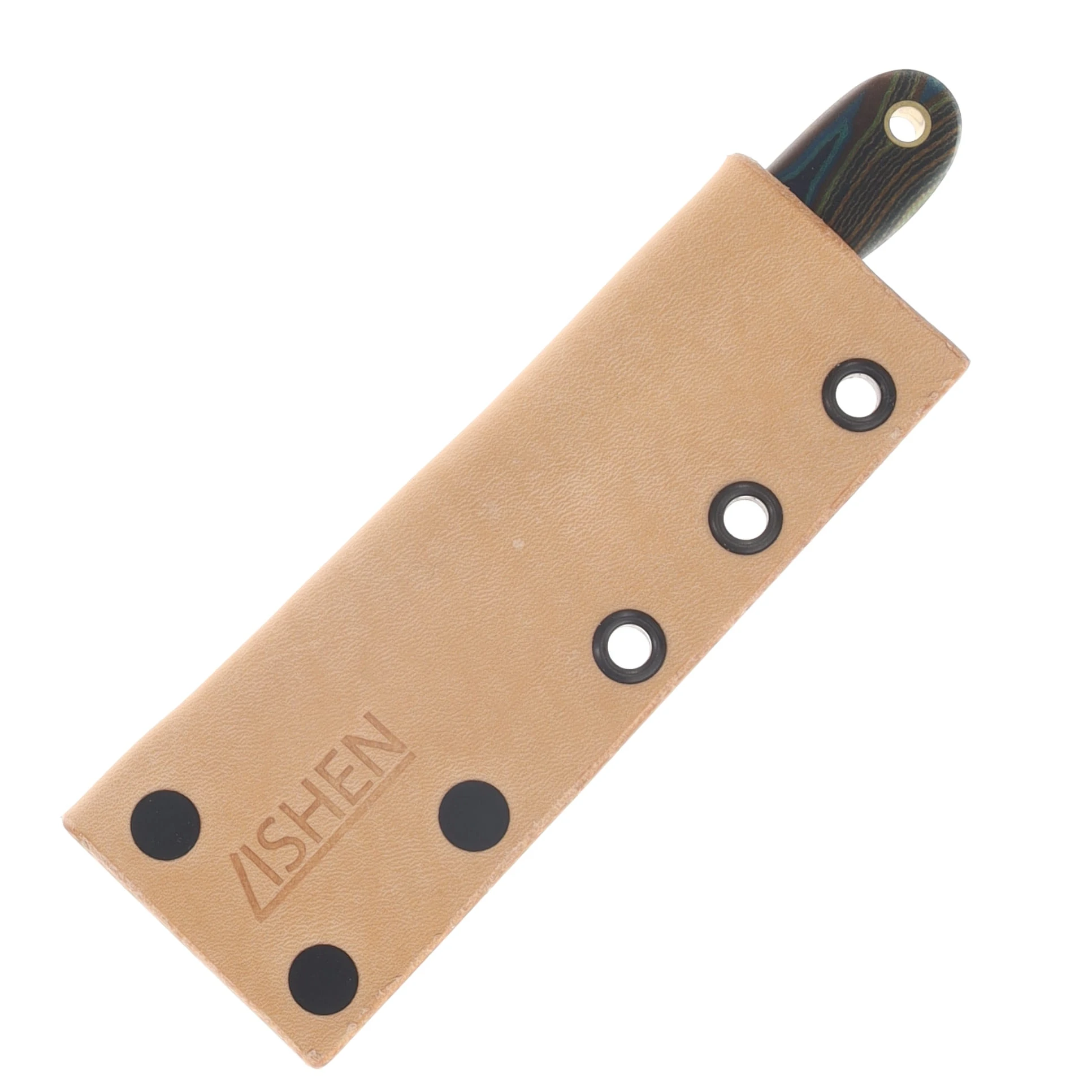 Lishen Knives Little Holston Drop Point Fixed Blade Peacock G-Carta Brass Pins LKLHDPPEAGBP View 5
