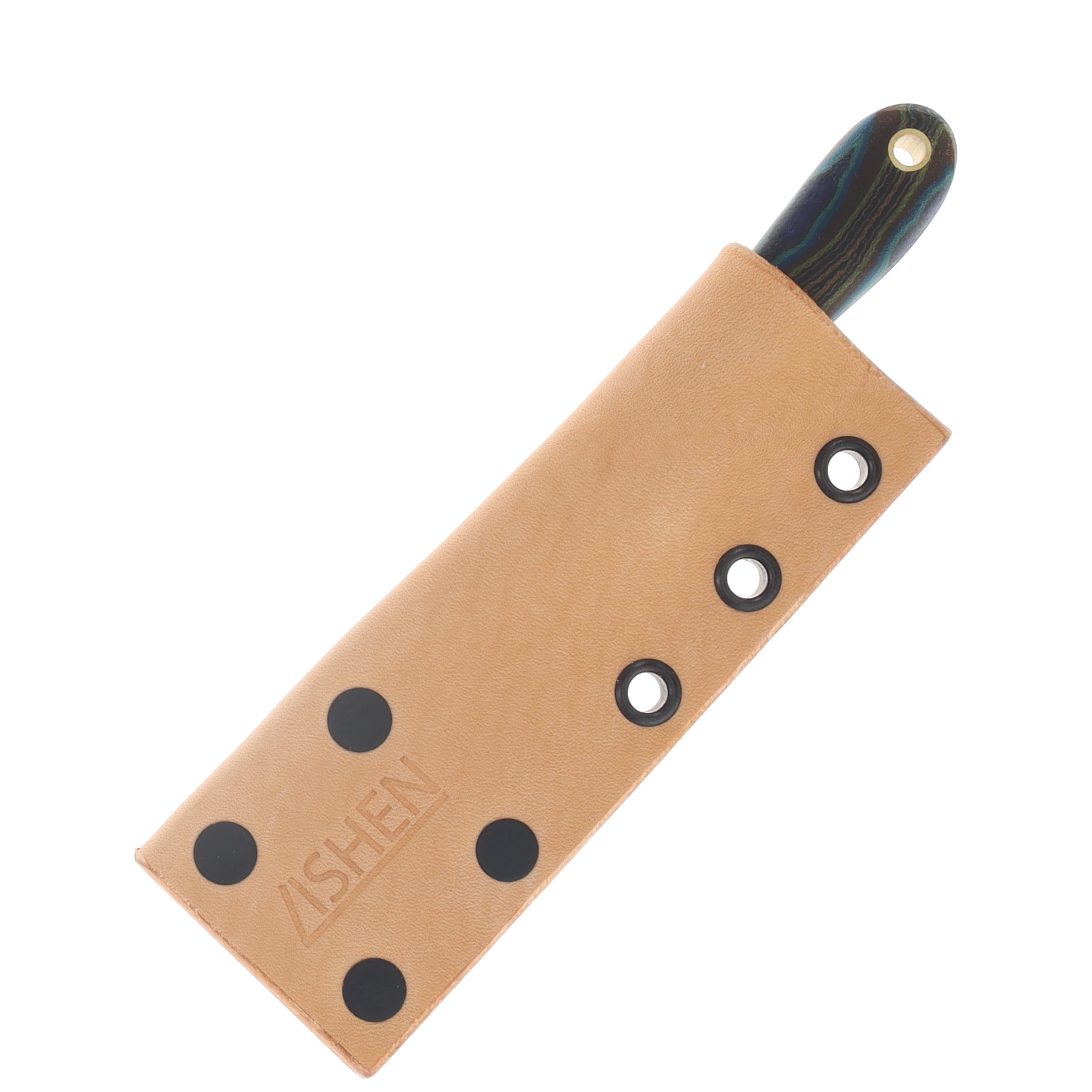 Lishen Knives Little Holston Sheepsfoot Fixed Blade Peacock G-Carta Brass Pins LKLHSFPEAGBP View 5