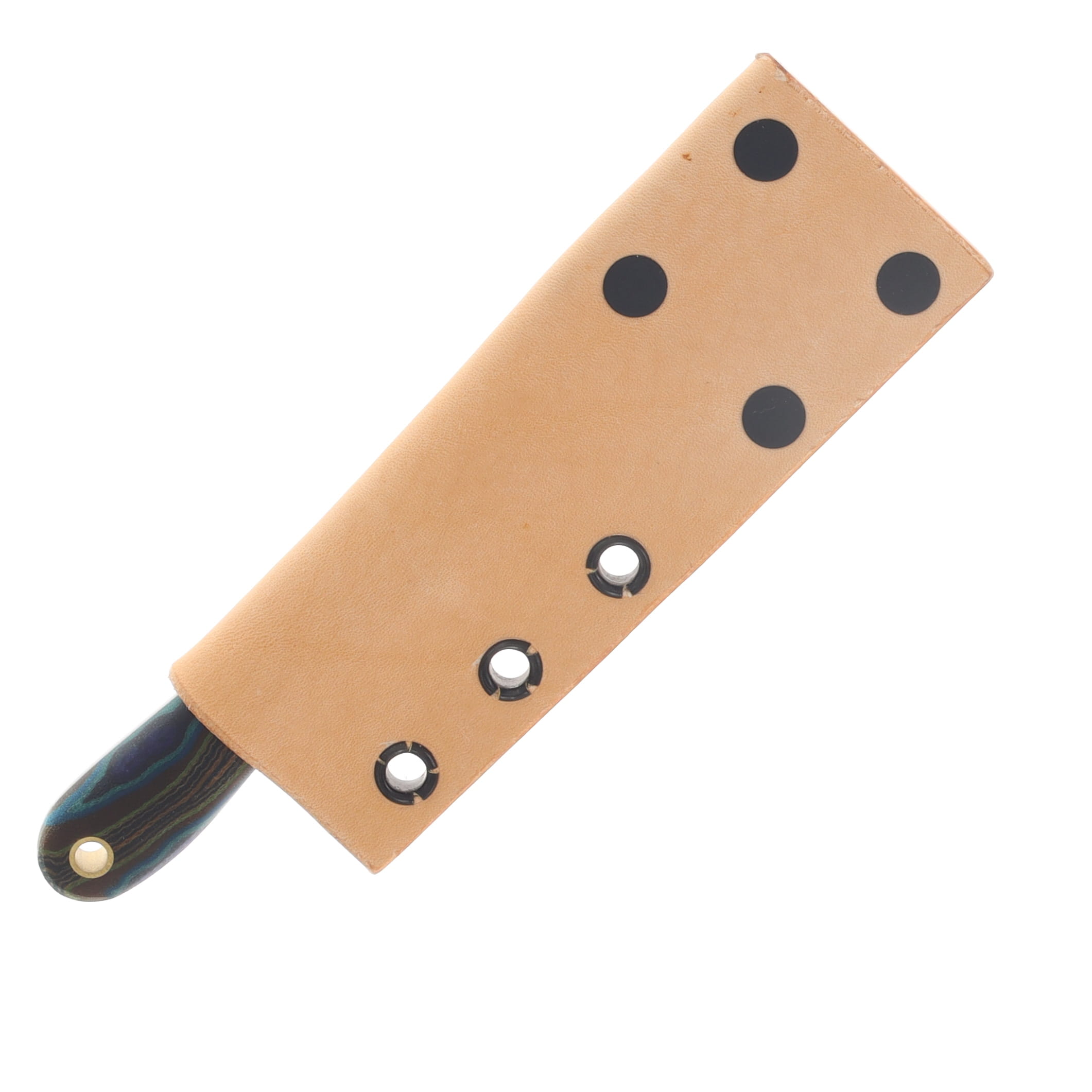 Lishen Knives Little Holston Sheepsfoot Fixed Blade Peacock G-Carta Brass Pins LKLHSFPEAGBP View 6