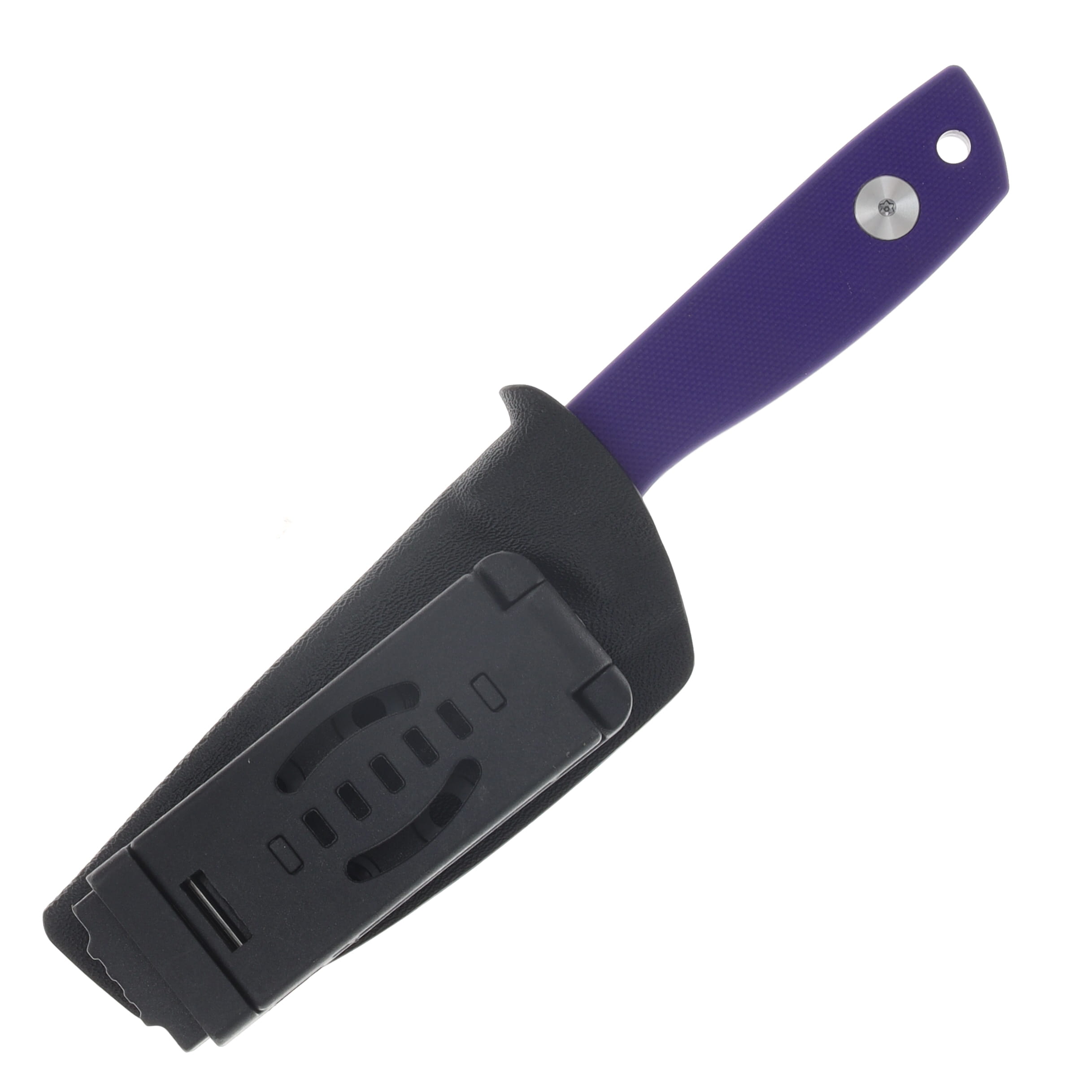 Auxiliary Manufacturing Runt XL Fixed Blade Stonewash 14C28N/Purple G-10 AUX012PPL View 7