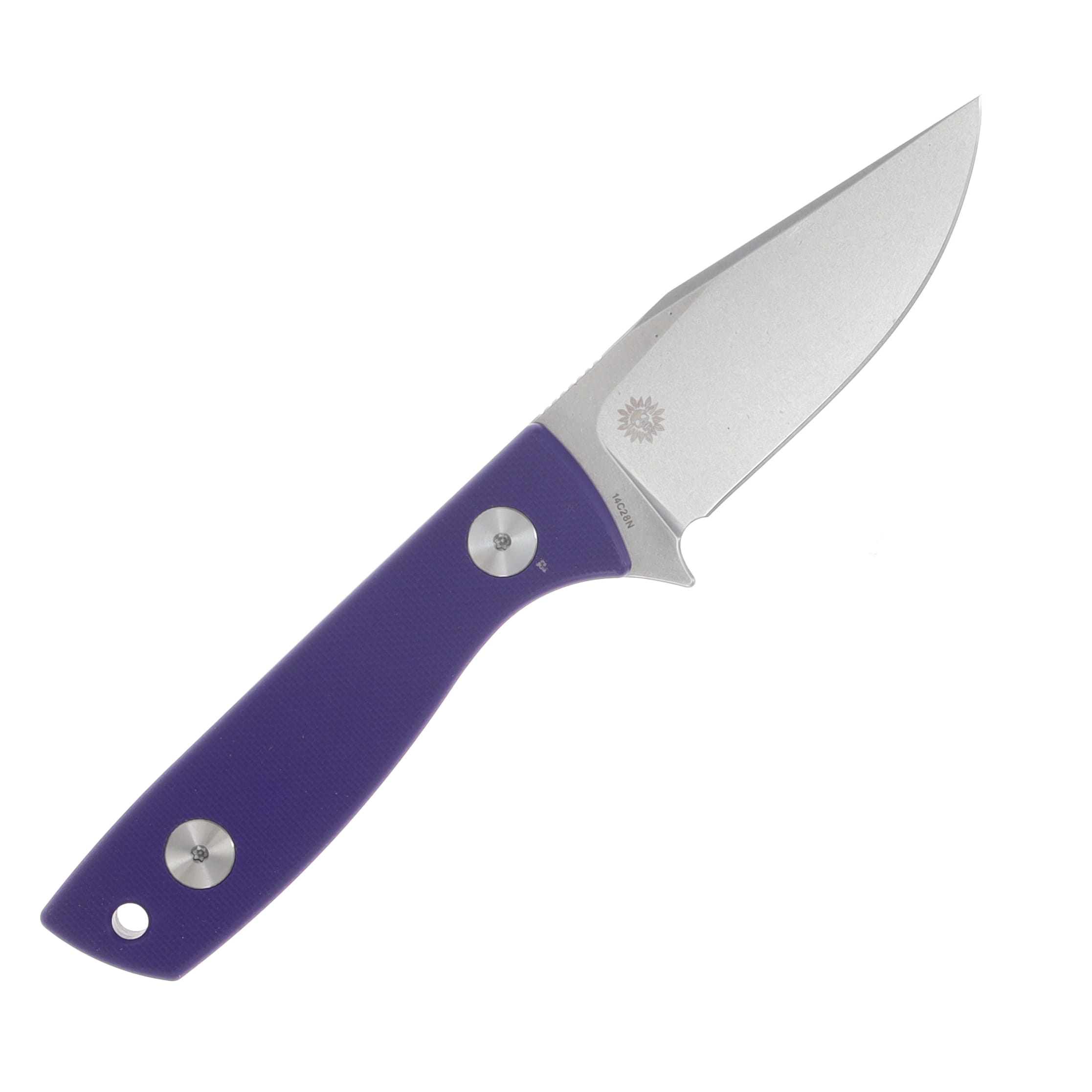 Auxiliary Manufacturing Runt XL Fixed Blade Stonewash 14C28N/Purple G-10 AUX012PPL View 4