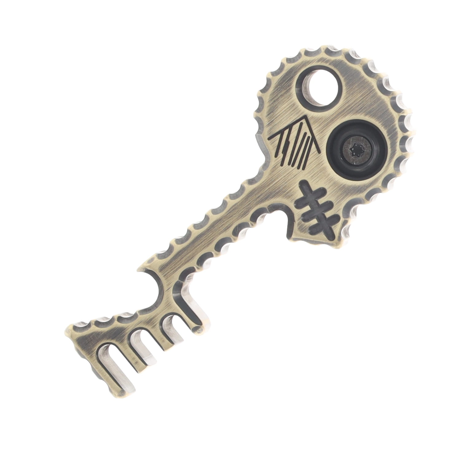 Copper Shed V6 Skull Key Bottle Opener 1/2-In (Darkened Brass, Black) CUSSKBK View 2