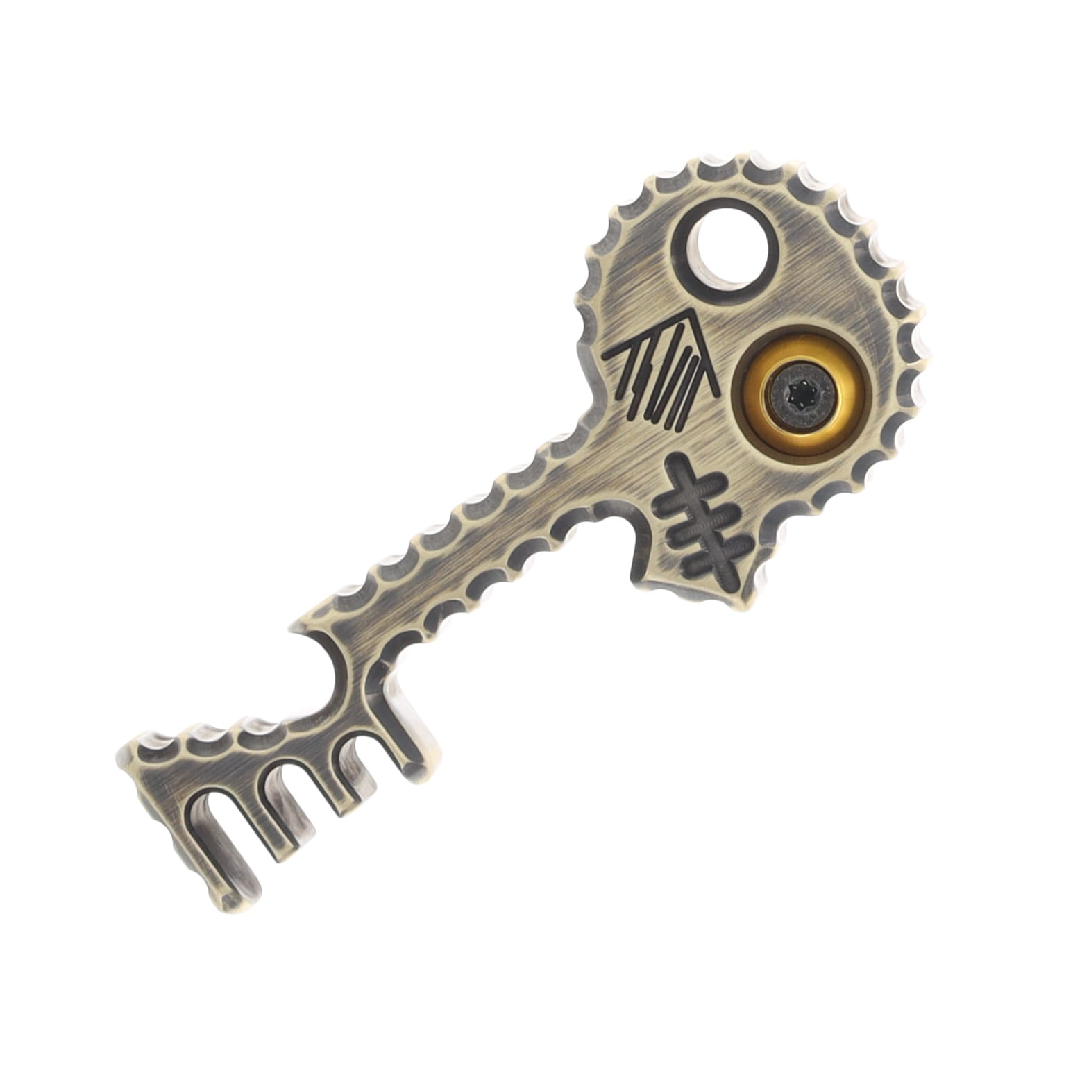 Copper Shed V6 Skull Key Bottle Opener 1/2-In (Darkened Brass, Gold) CUSSKGO View 2