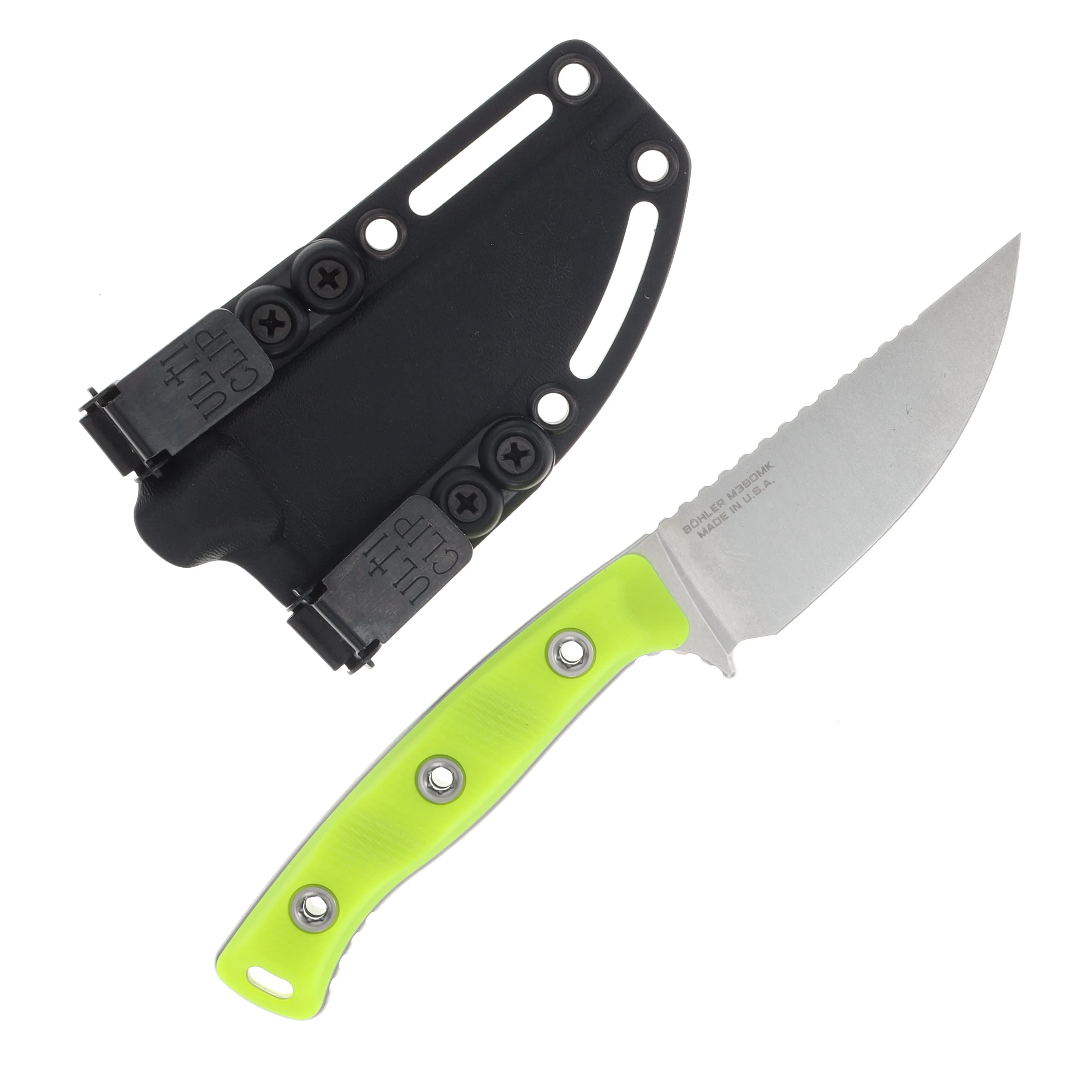Microtech Akris Fixed Blade Stonewash S/E High Visibility G-10 with Black Kydex Sheath MT9510HV5 View 2