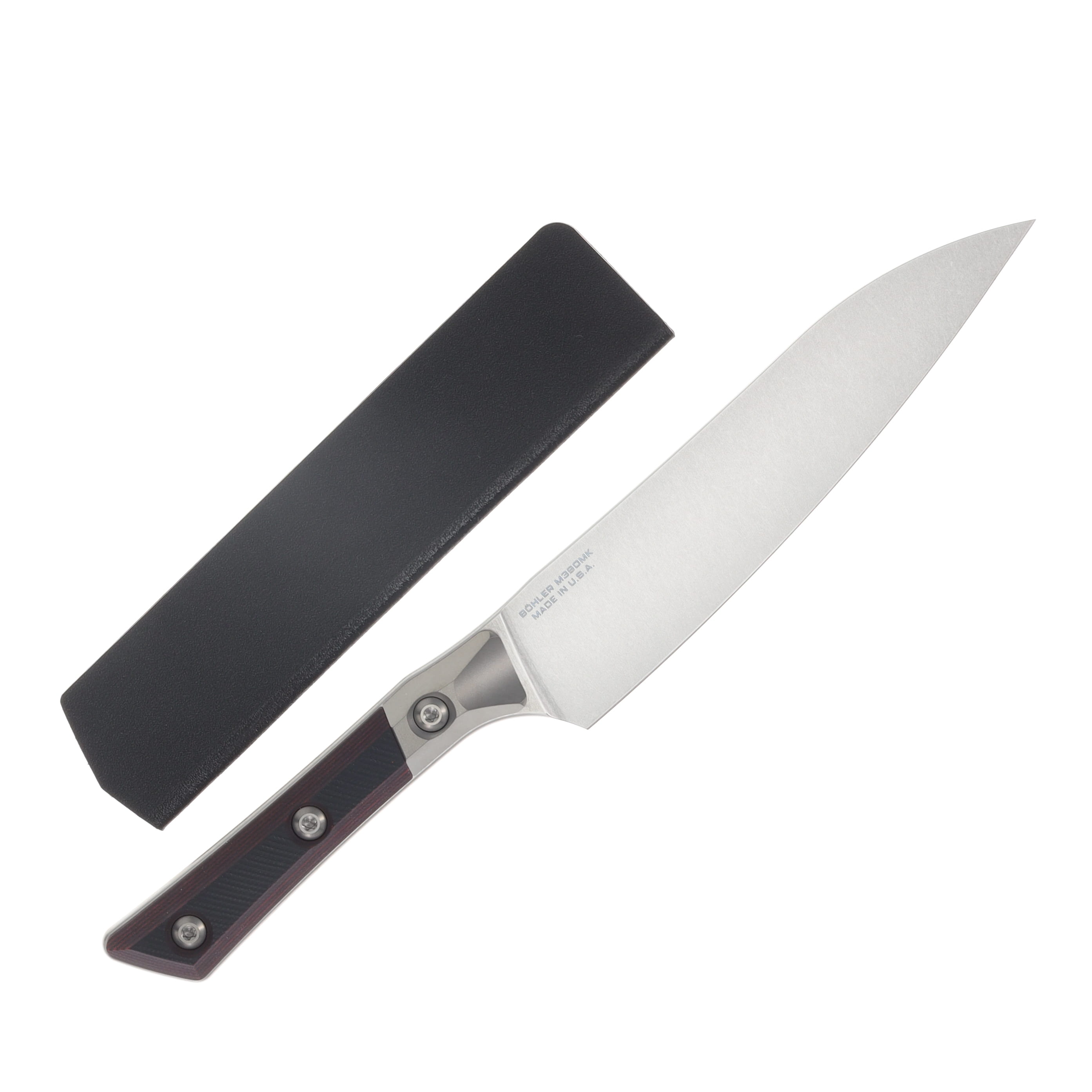 Microtech 6" Utility Knife Stonewash Blade/Black Cherry G-10 with Bead Blast Titanium Bolsters MT3400B10BC View 2