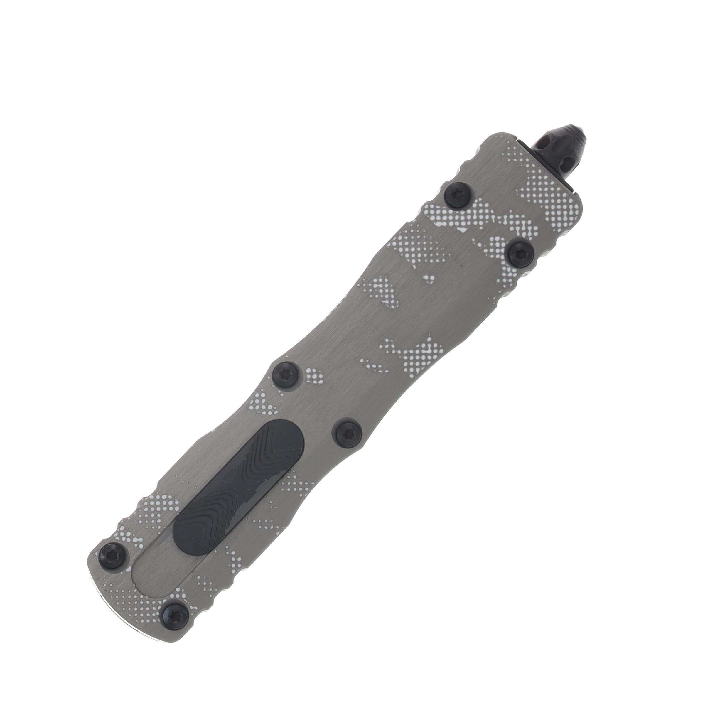Microtech Dirac Delta OTF Automatic Knife Black Pixel Camo D/E Natural Clear Aluminum Pixel Camo AUMT2271NCPXC View 3