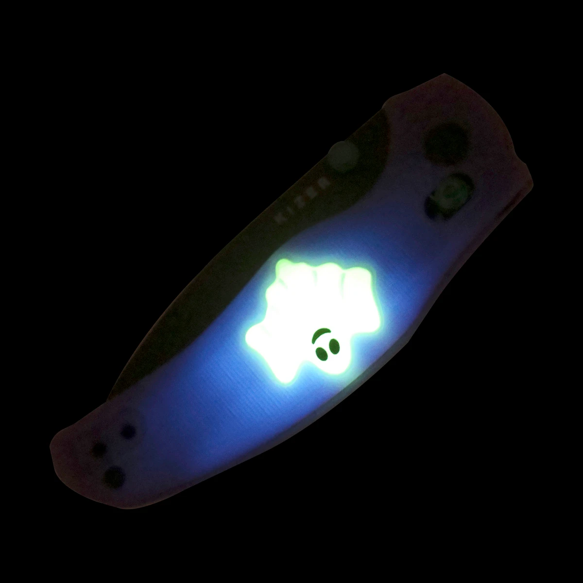 Kizer SMKW Exclusive Halloween Sheepdog Folder Purple G-10 W/ Glow-in-the-Dark Ghost Inlay - Black TI Coated Nitro V V3488.29CDE2 View 15