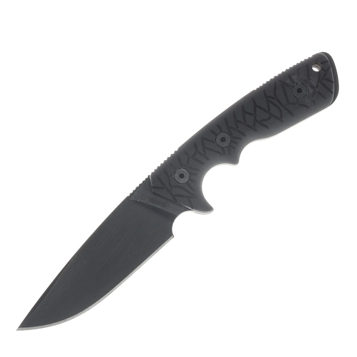 Miller Bros M-27 Fixed Knife Coated Blade Black Textured Handle Black/Brown Sheath M-27CBBKBNSBKH View 3
