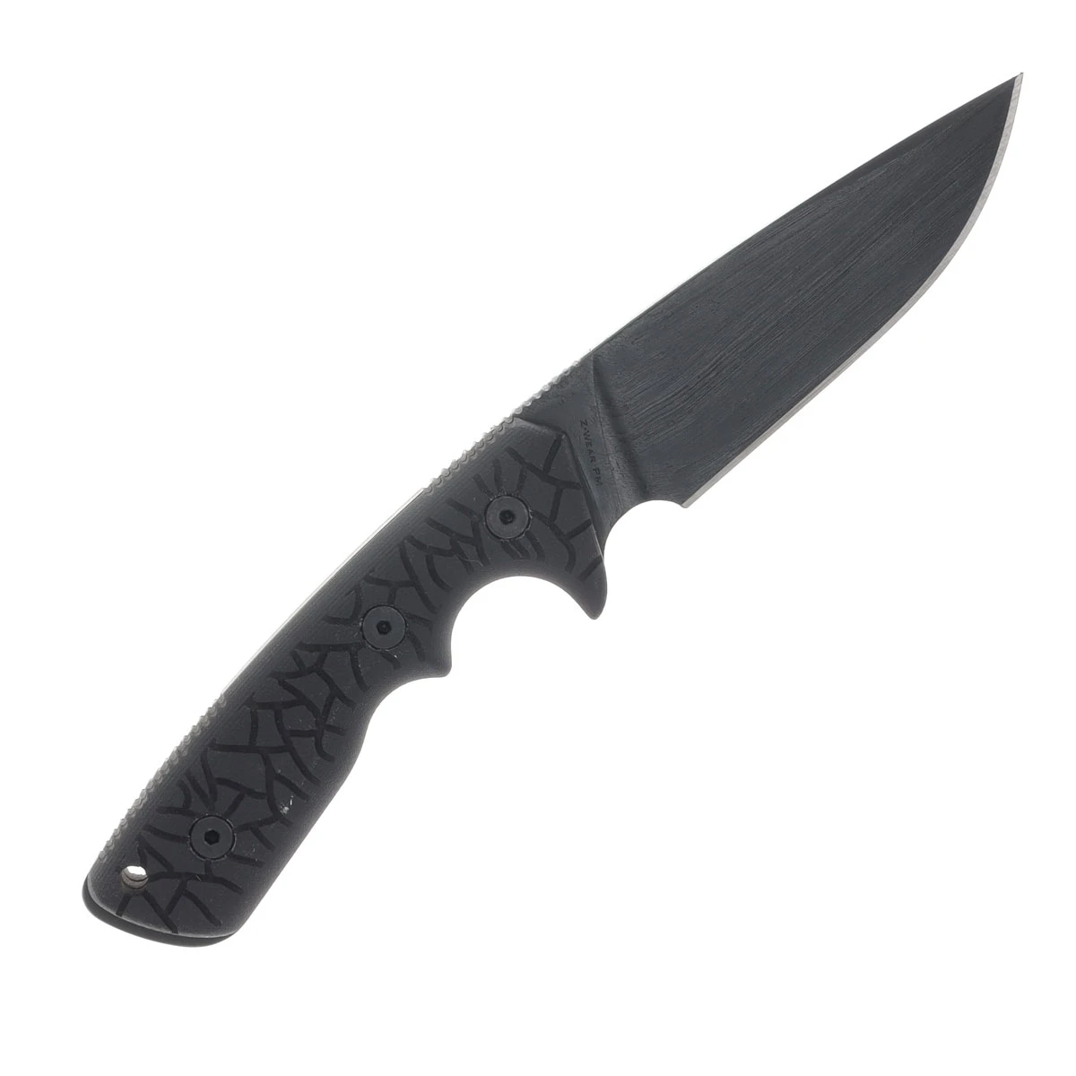 Miller Bros M-27 Fixed Knife Coated Blade Black Textured Handle Black/Brown Sheath M-27CBBKBNSBKH View 4