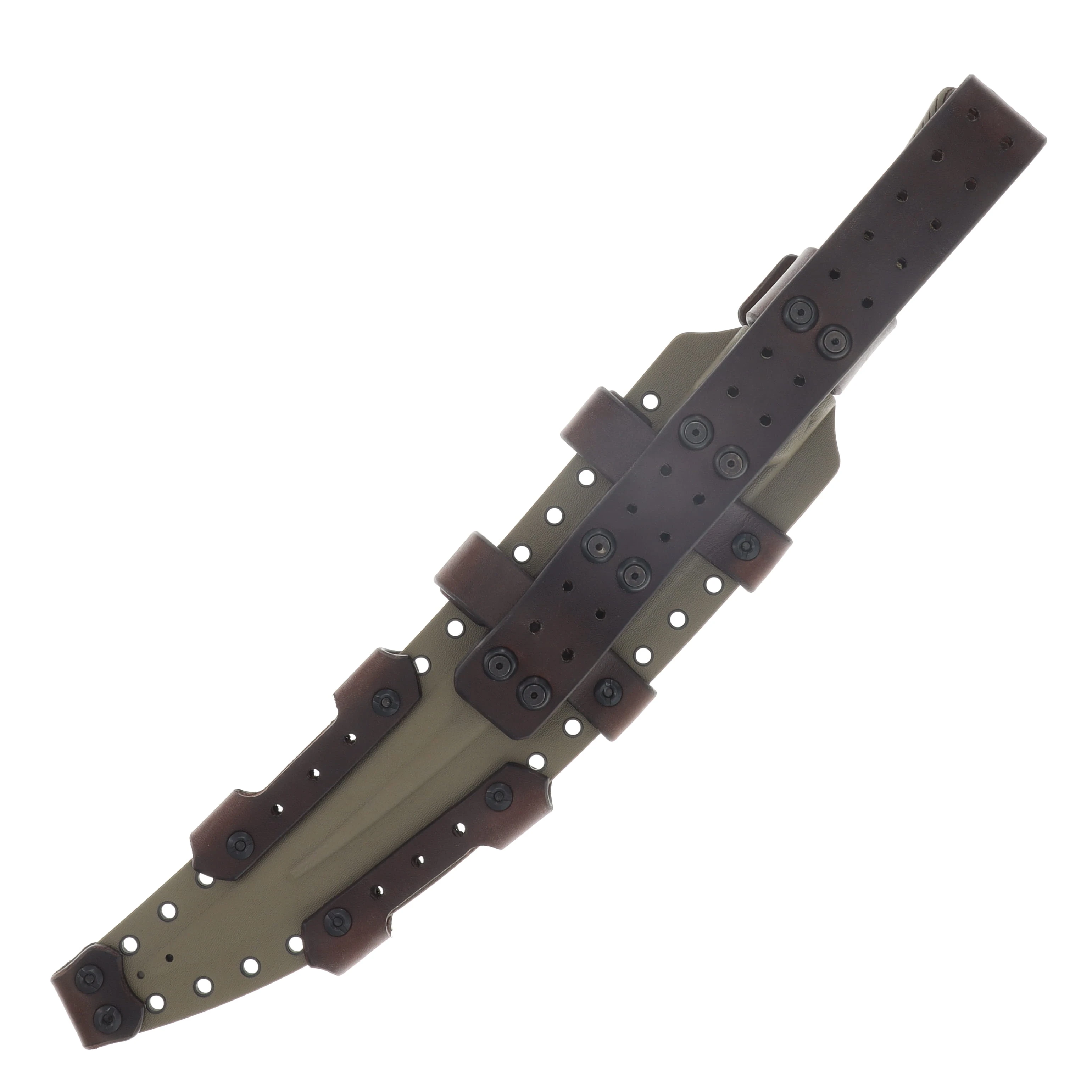 Miller Bros M-34 Short Sword Splatter Etch Tan Handle Black Paracord Tan/Brown Sheath M-34SPLTNBNSTNHBKP View 5