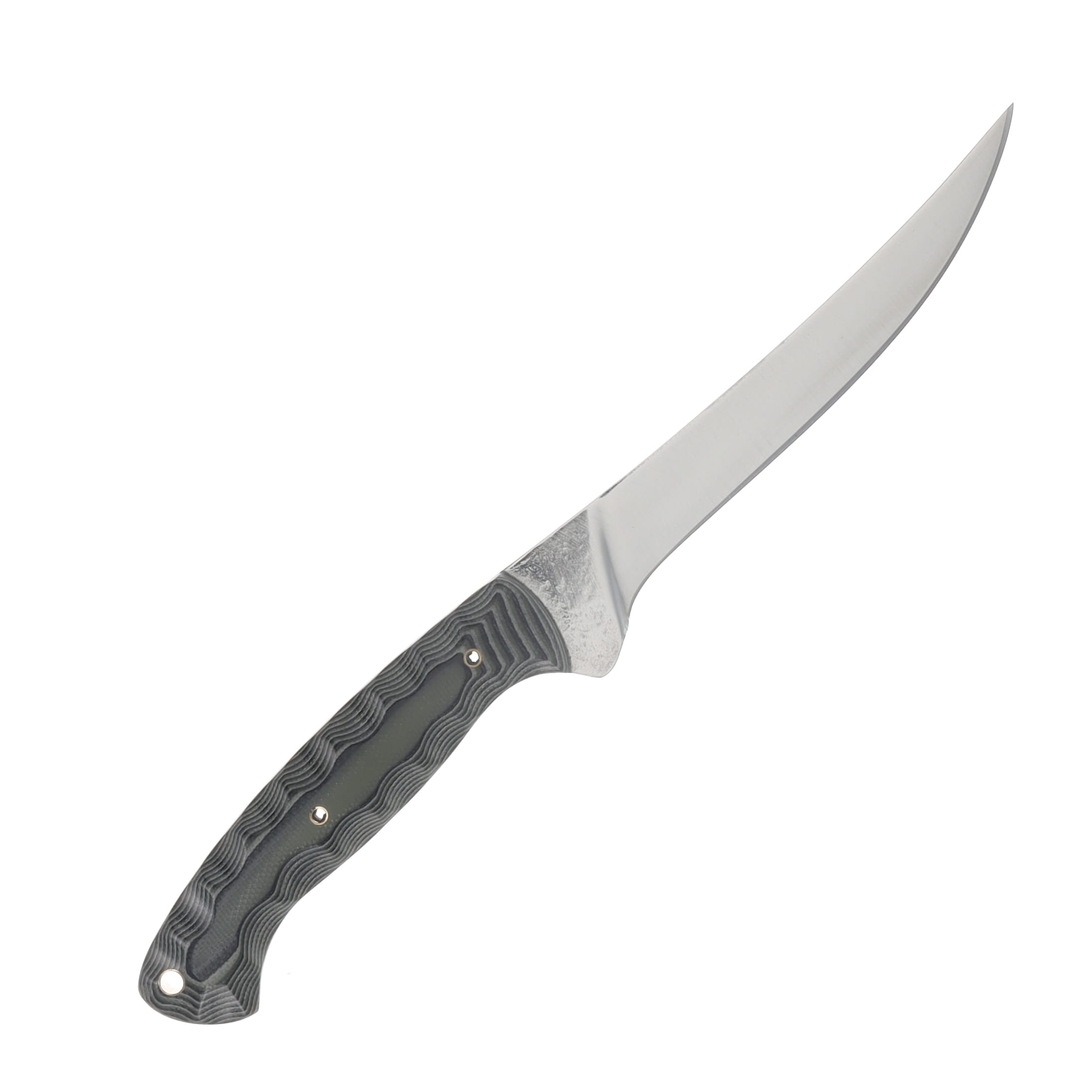 Herron Knives Fixed Blade Fillet Knife L6 Carbon Steel/Black and Silver G-10 Micarta HK15 View 4