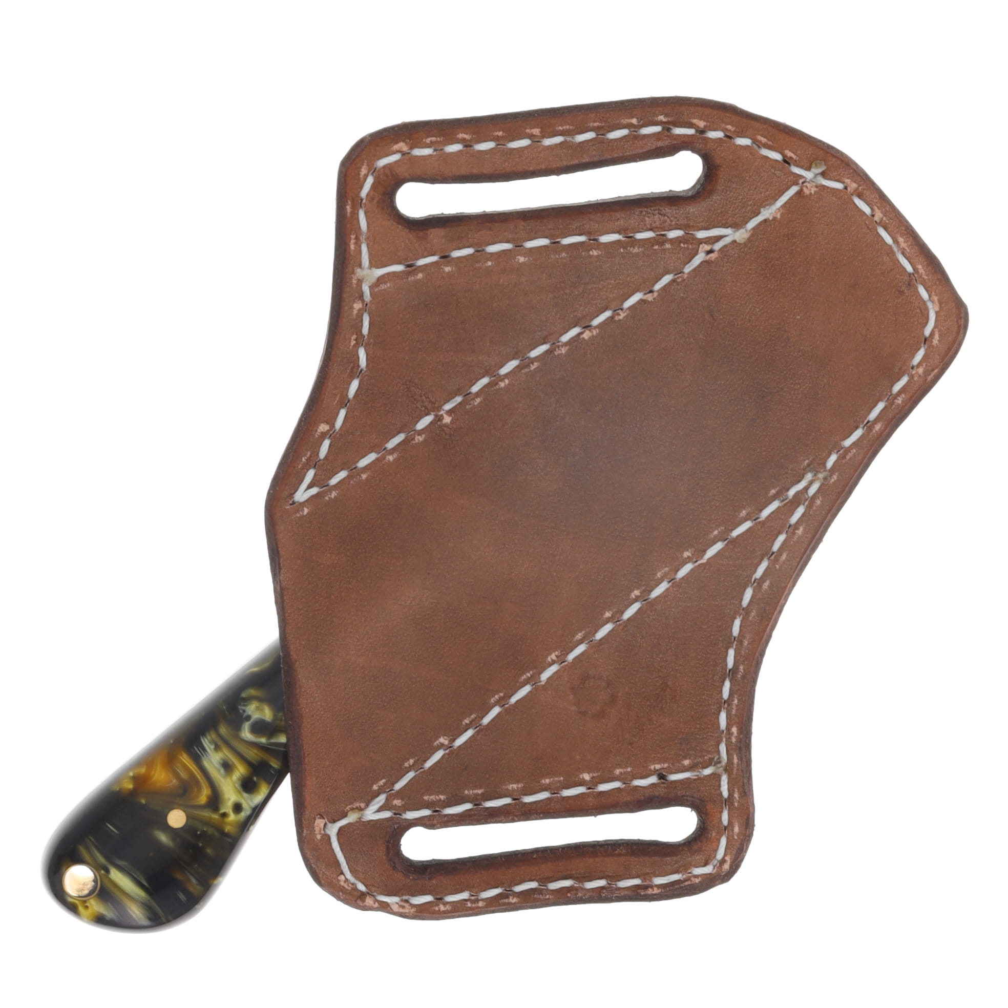 Herron Knives Fixed Blade Chopper Knife L6 Carbon Steel/Black and Gold Mica Pearl Resin HK20 View 5