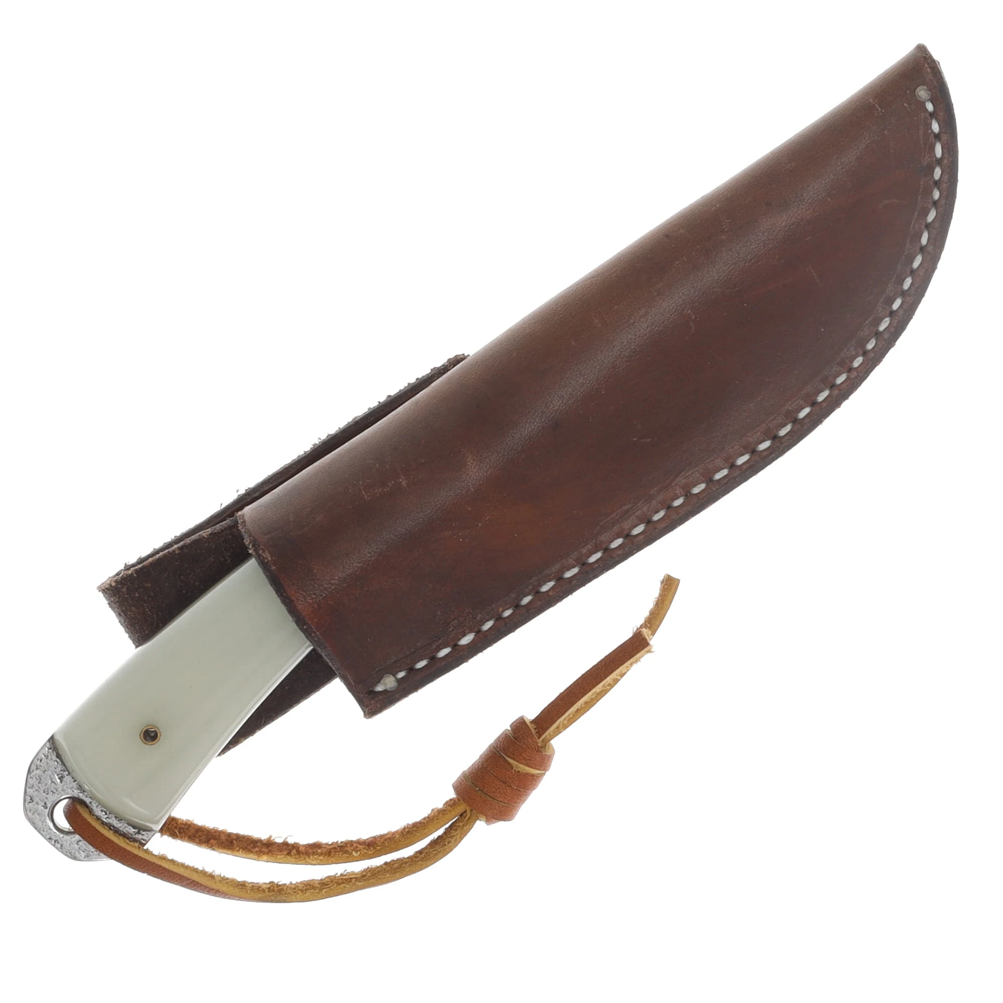Herron Knives Fixed Blade Guthook Skinner L6 Carbon Steel/Glow In The Dark Mica Pearl HK31 View 5