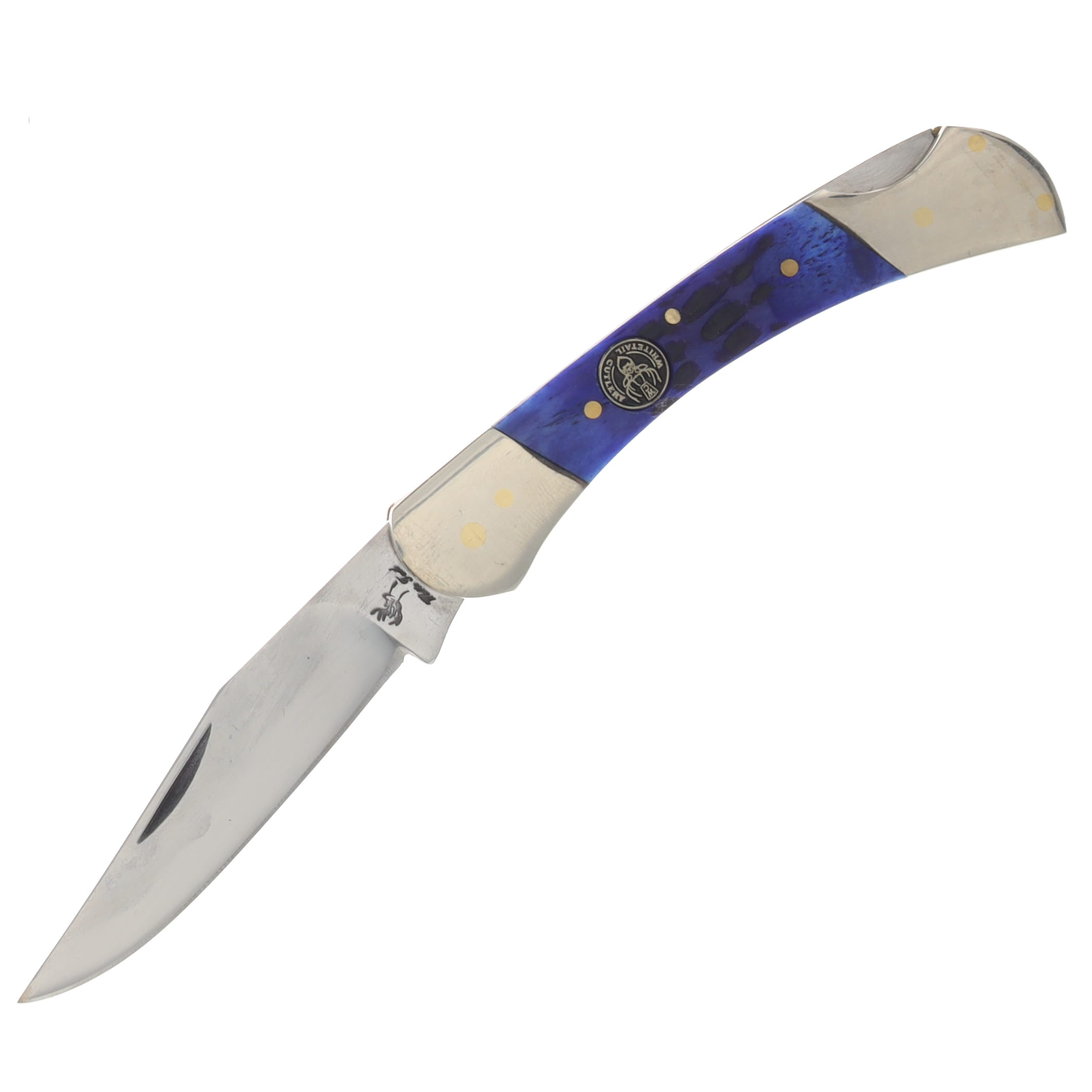 Frost Whitetail Lockback Blue Pick Bone Folding Knife FRWT547BLPB View 1