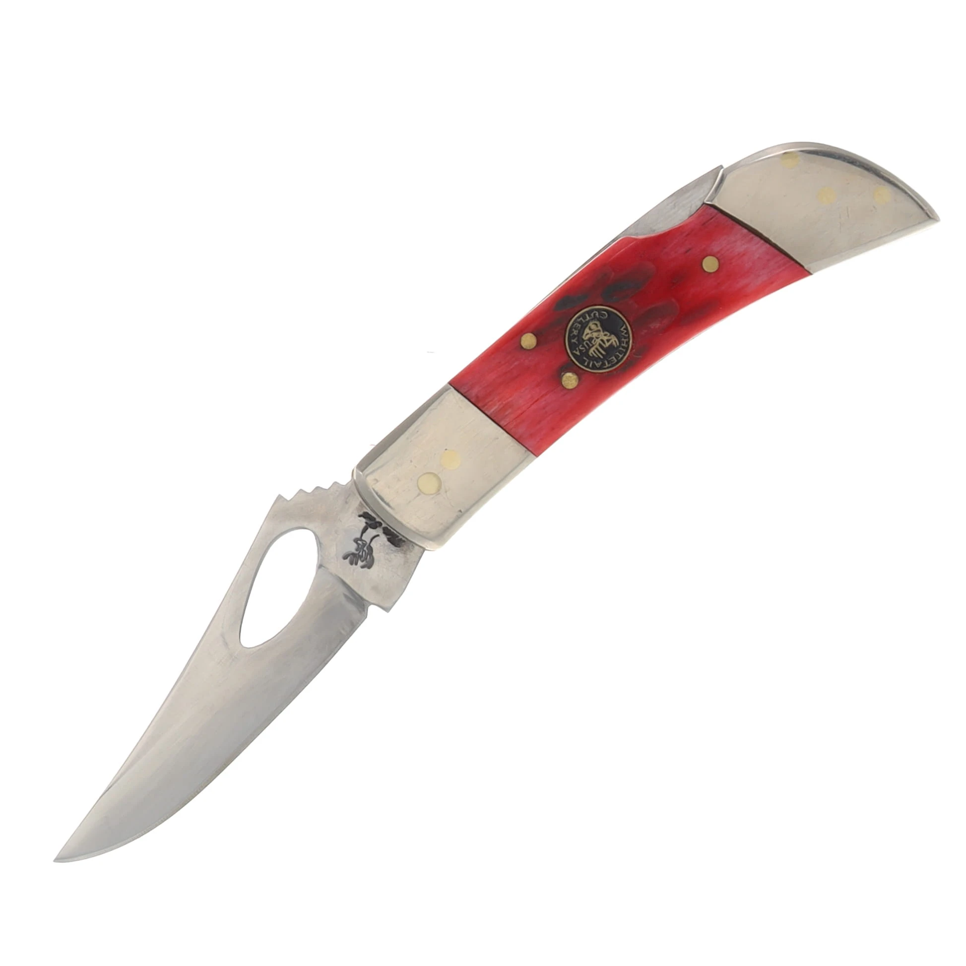 Frost Whitetail Ridge Runner Red Jigged Bone Lockback Folding Knife FRWT2363RMR View 1