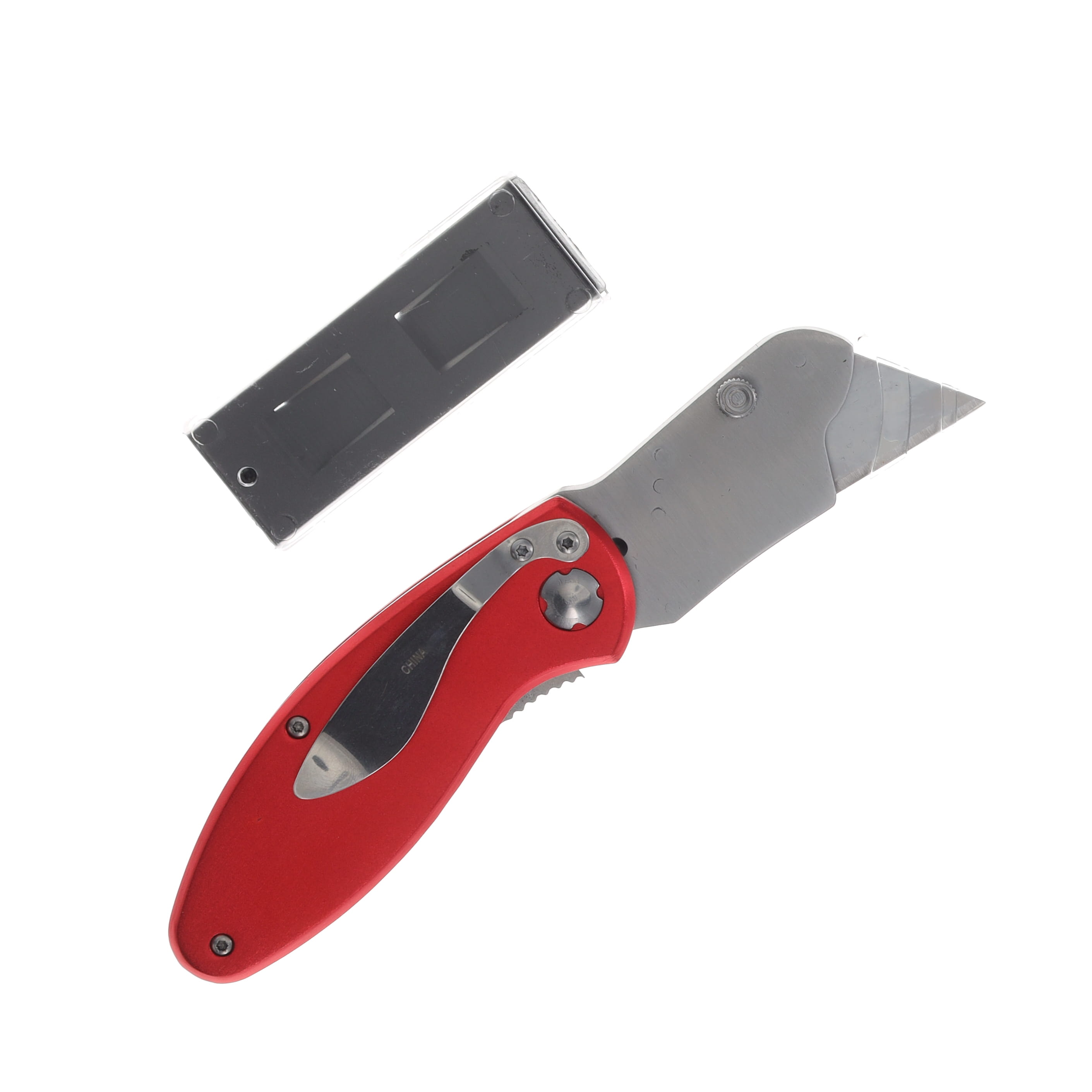 Frost Utility AO Folding Knife Red Aluminum 5PC Replaceable Blades FR181R View 2