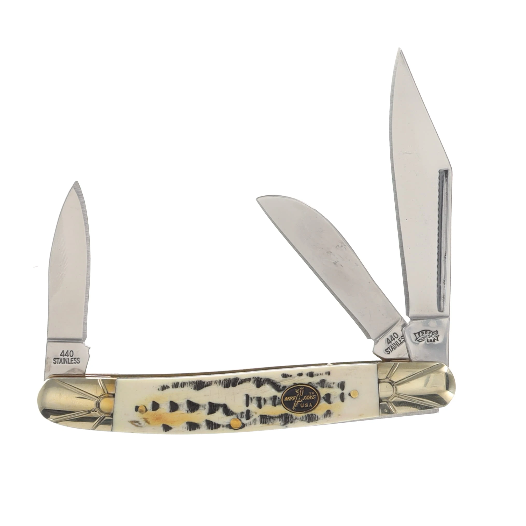Frost Mustang USA Mojave Bone Wrangler Folding Knife FRMB112MB View 1