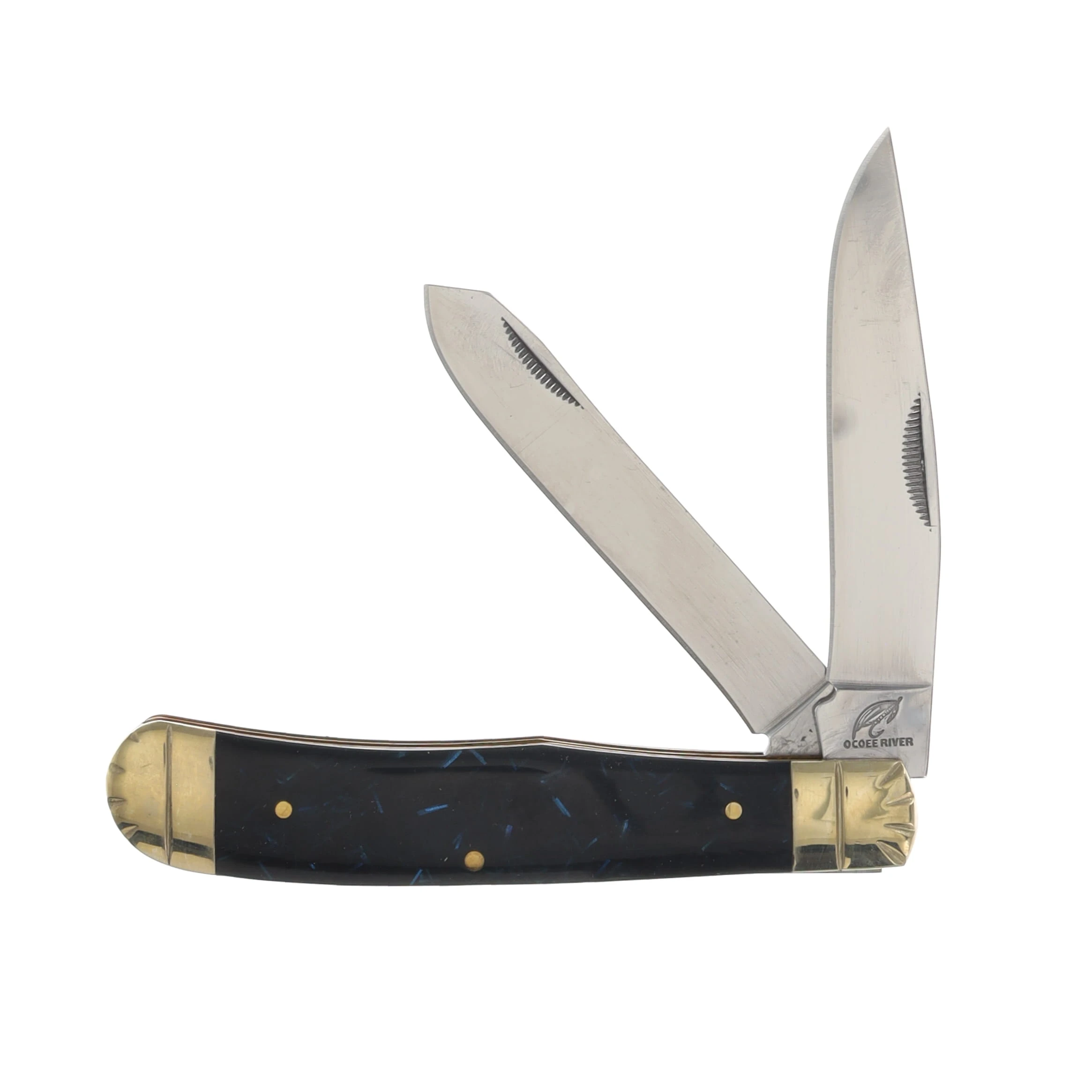 Frost Ocoee River Trapper Glitter Blue Folding Knife FROC108STBL View 1