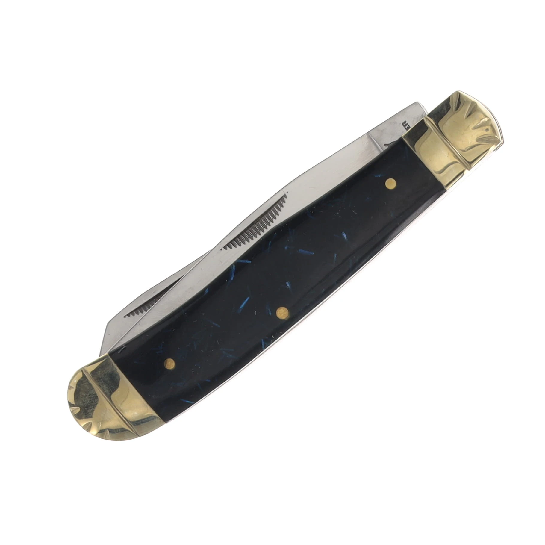 Frost Ocoee River Trapper Glitter Blue Folding Knife FROC108STBL View 4