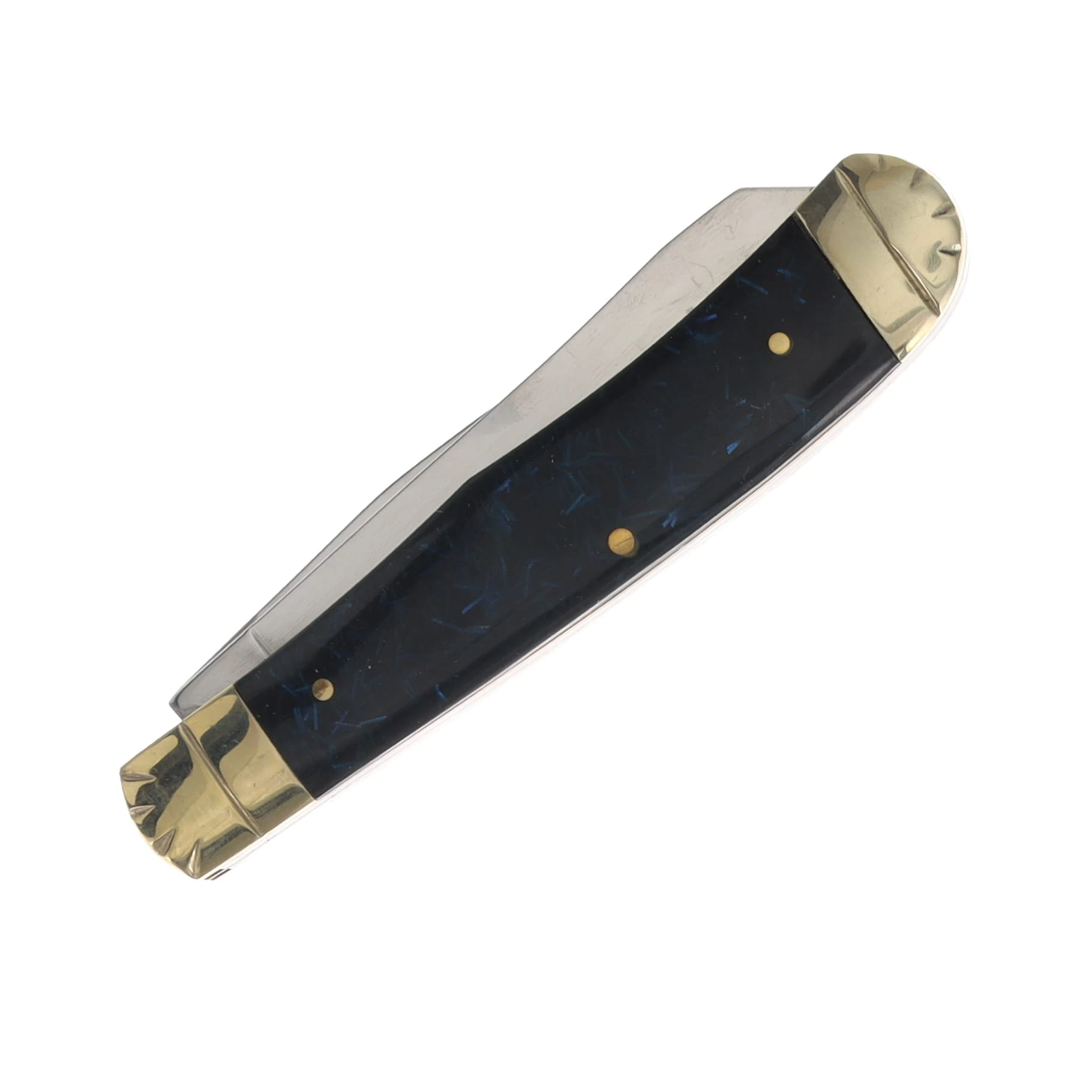 Frost Ocoee River Trapper Glitter Blue Folding Knife FROC108STBL View 3