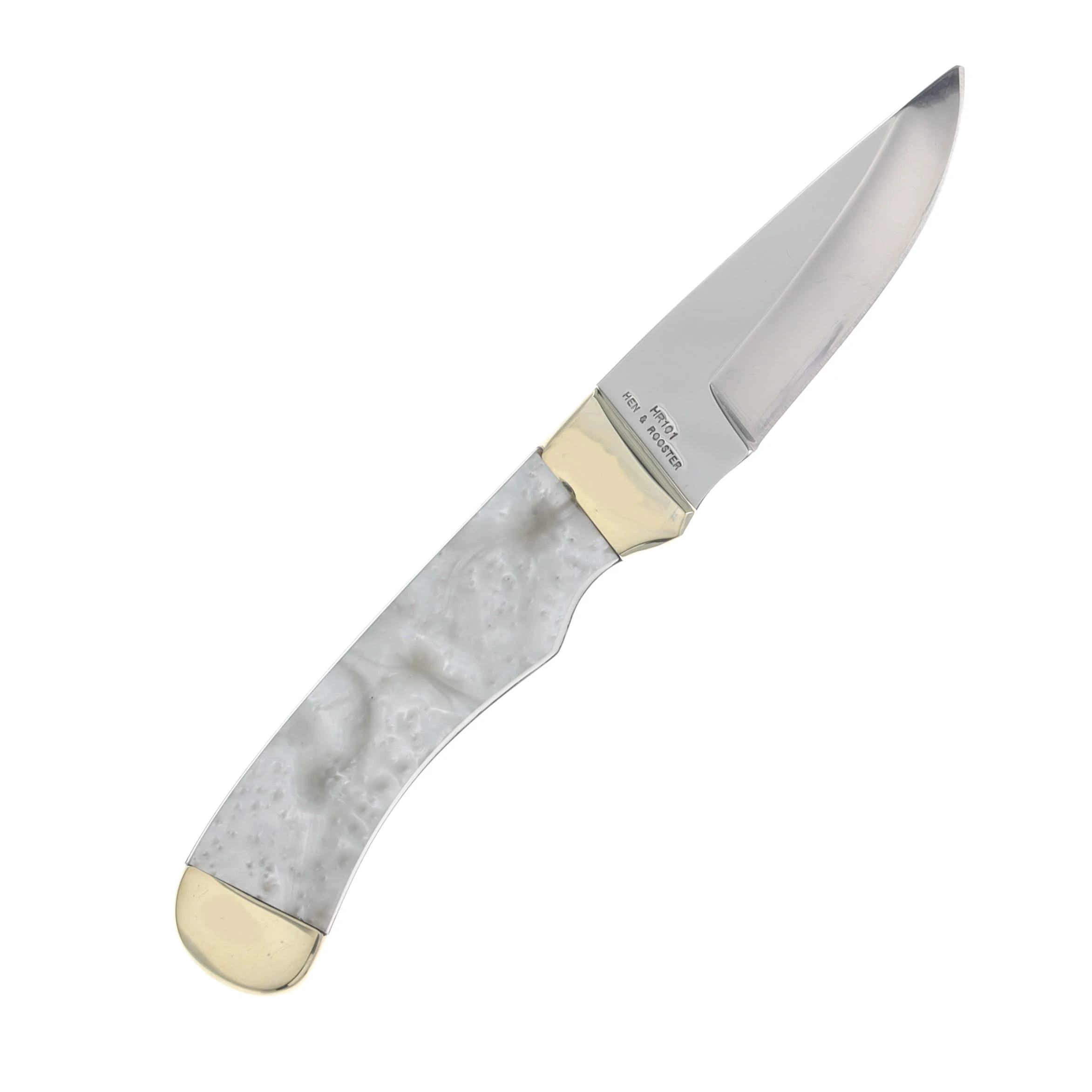 Hen & Rooster Fixed Blade White Pearl Corelon W/ Sheath HR101WP View 4