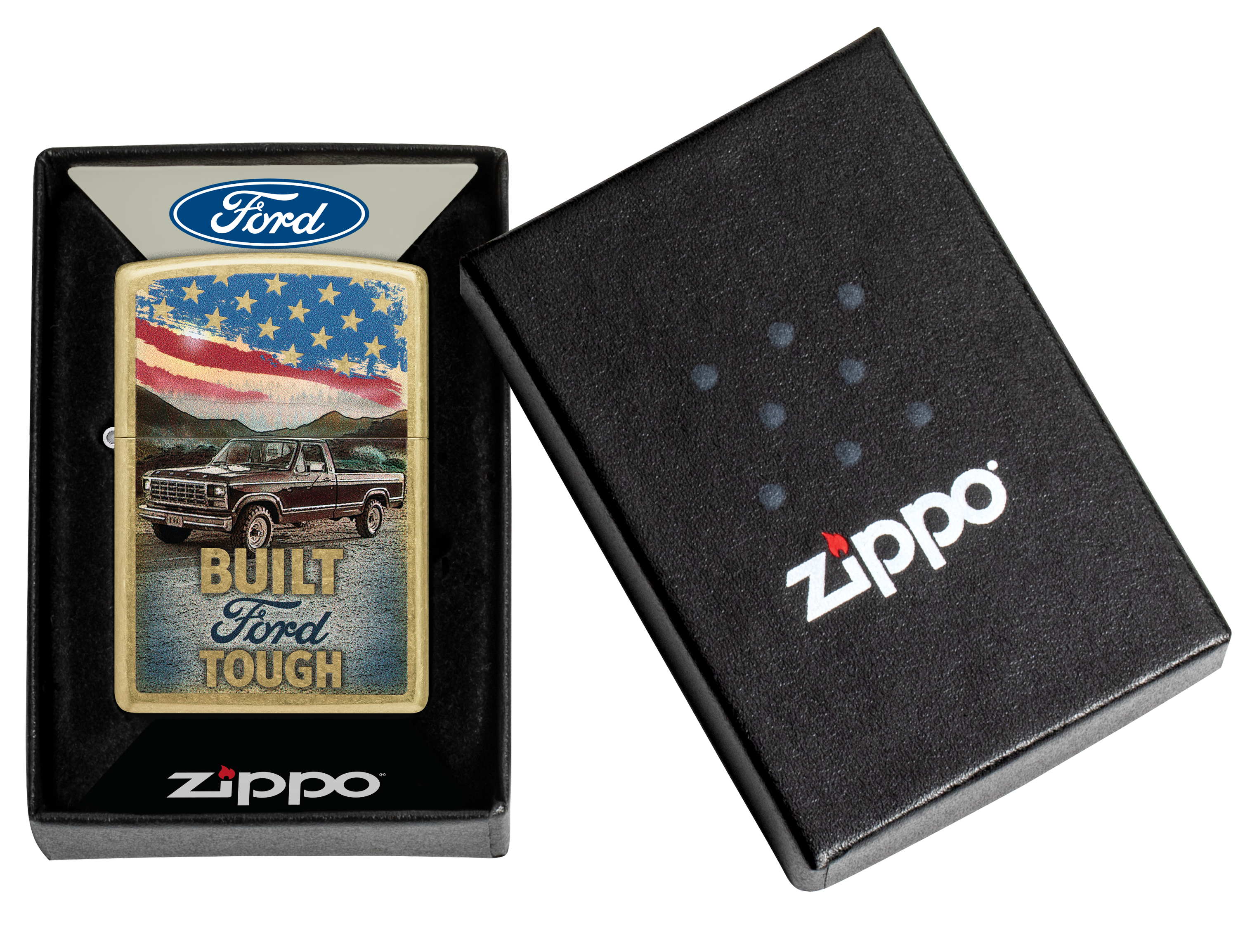 Zippo Built Ford Tough F-150 Street Brass Lighter ZP47398 View 2