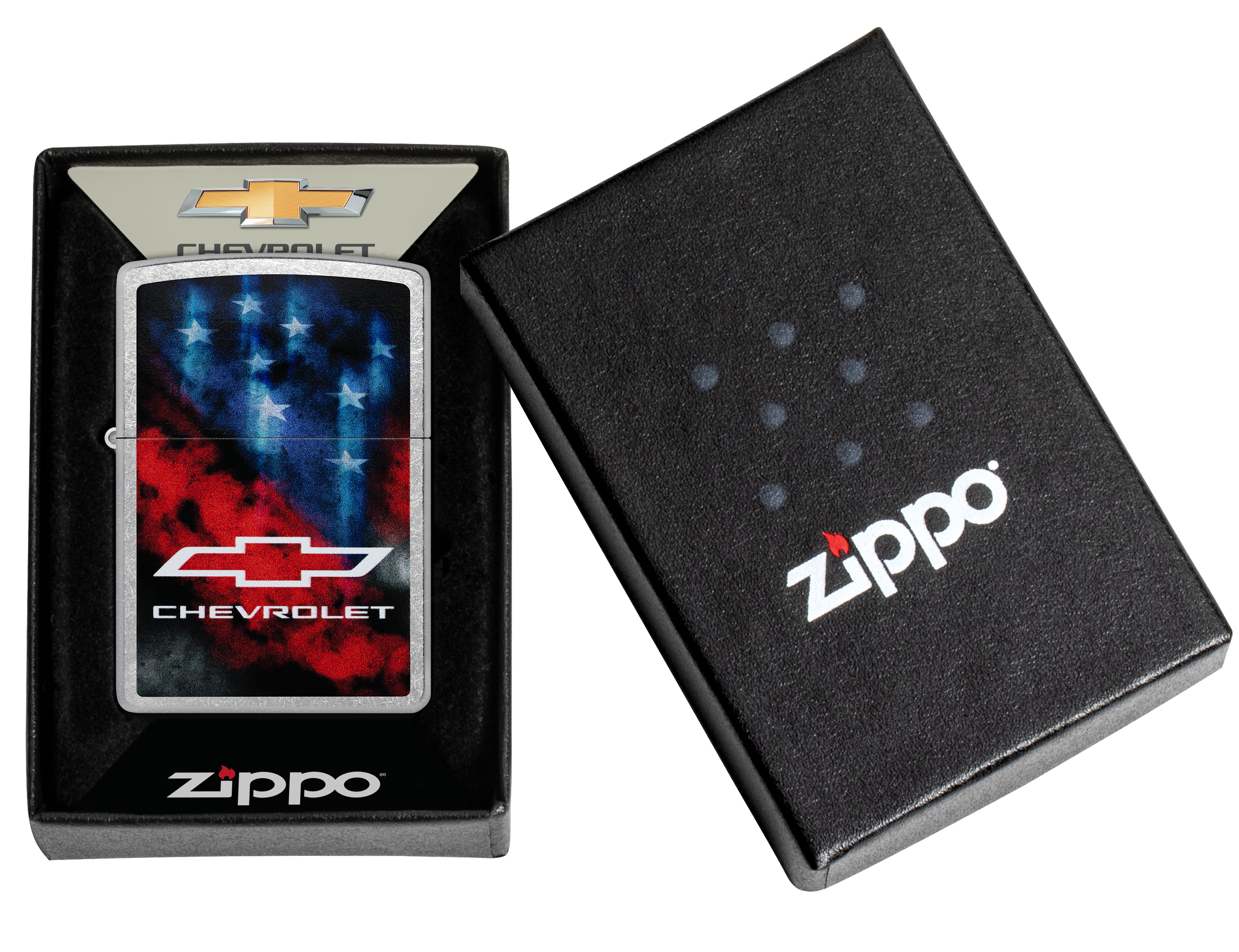 Zippo Chevrolet Flag Design Street Chrome Lighter ZP47405 View 2