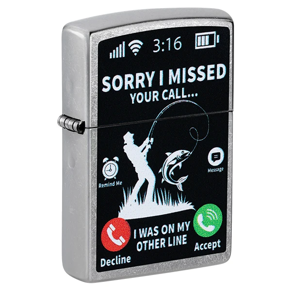 Zippo Sorry I Missed Your Call Street Chrome Lighter ZP47450 View 1