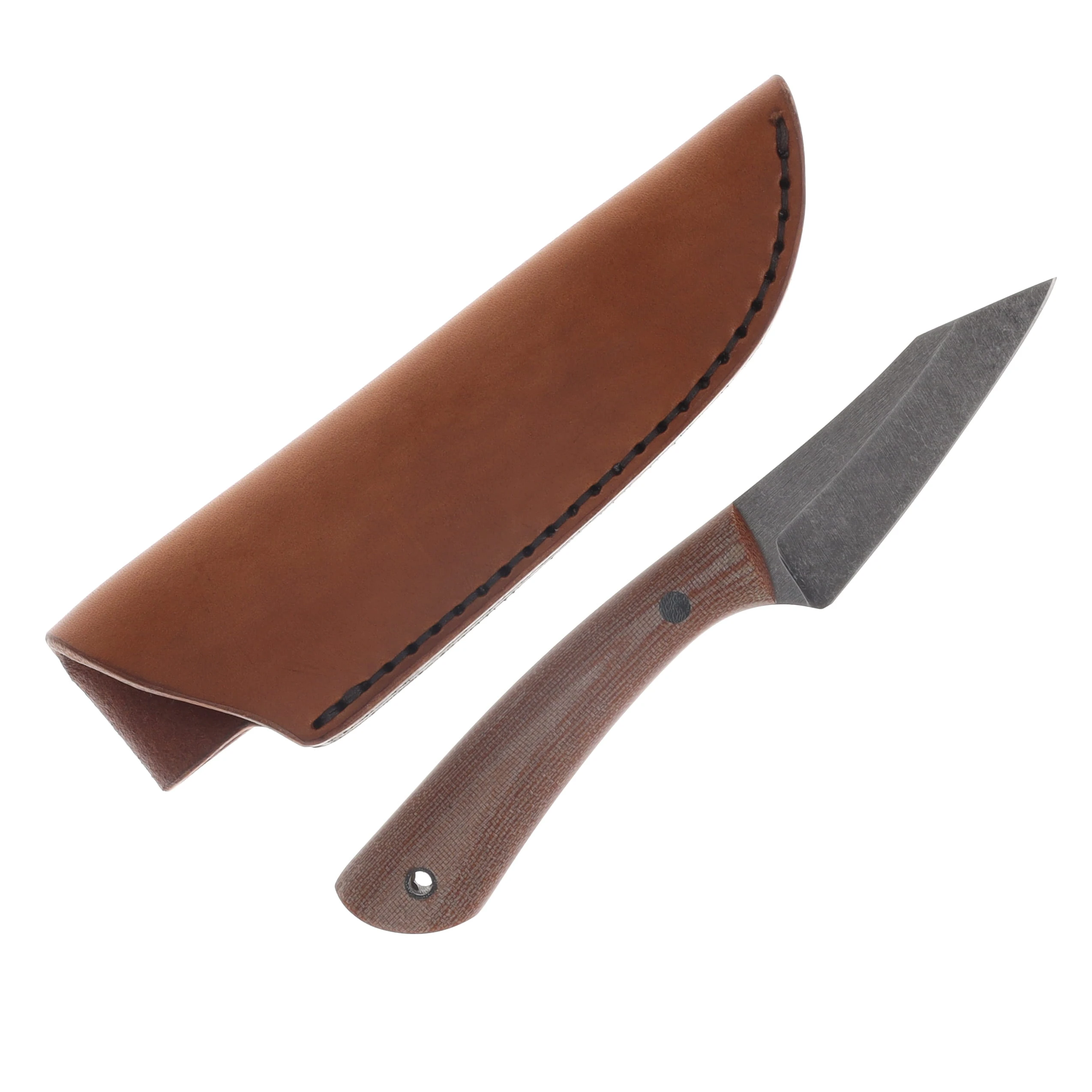Red Crow PRO Series Wharncliffe Fixed Blade ProCut Carbon Steel/Natural Canvas Micarta RCPROWN View 1