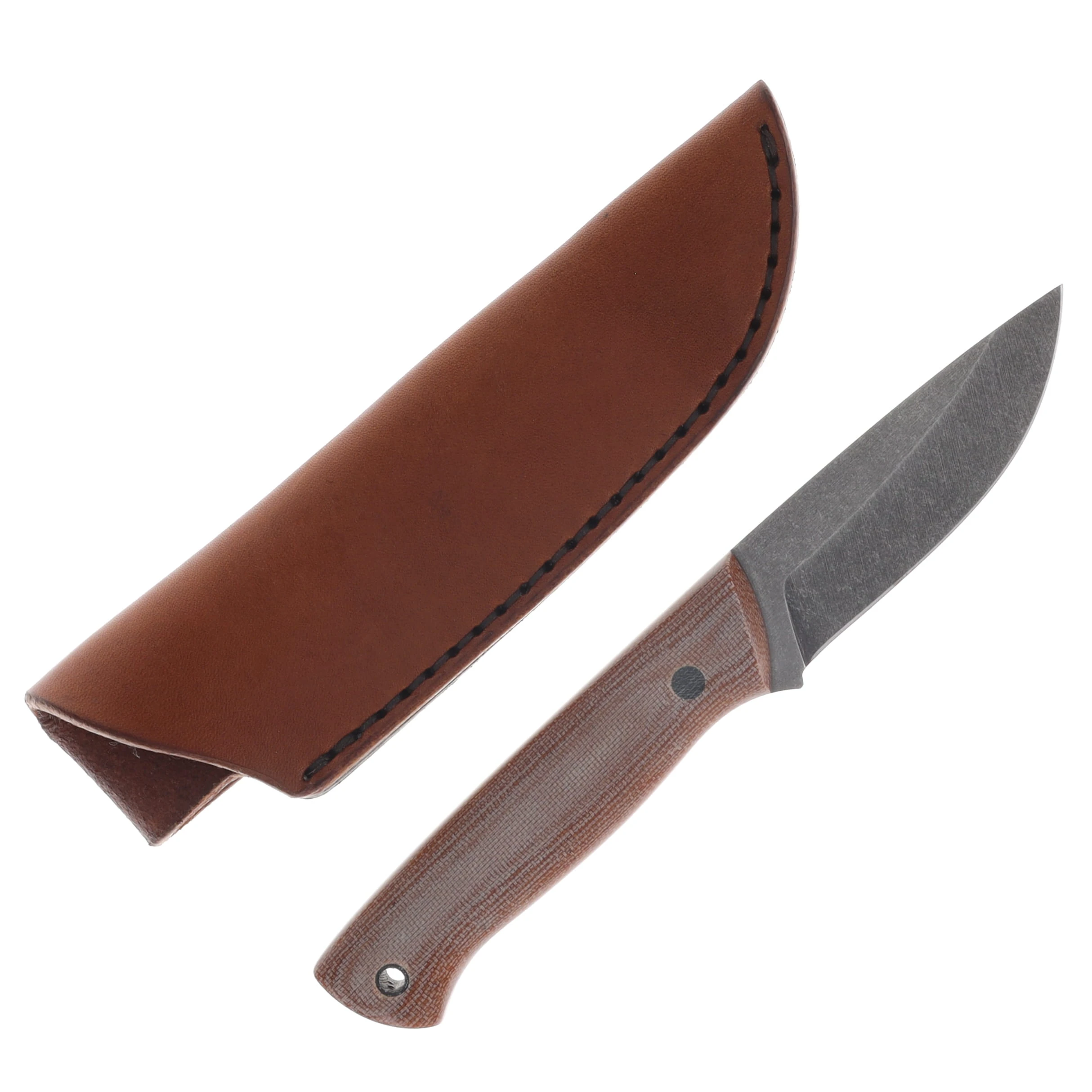 Red Crow PRO Series Bushcrafter ProCut Carbon Steel/Natural Canvas Micarta RCPROBN View 1