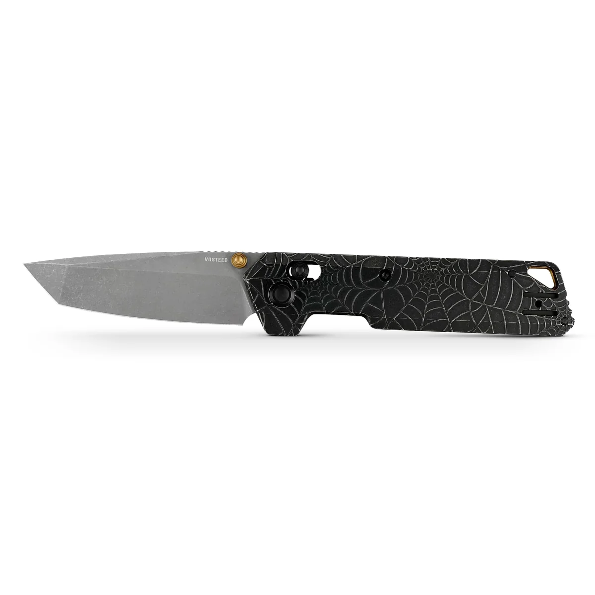 Vosteed Parallel Crossbar Lock Folder Acid Wash Black TI Handle Acid Wash and SW Blade View 1
