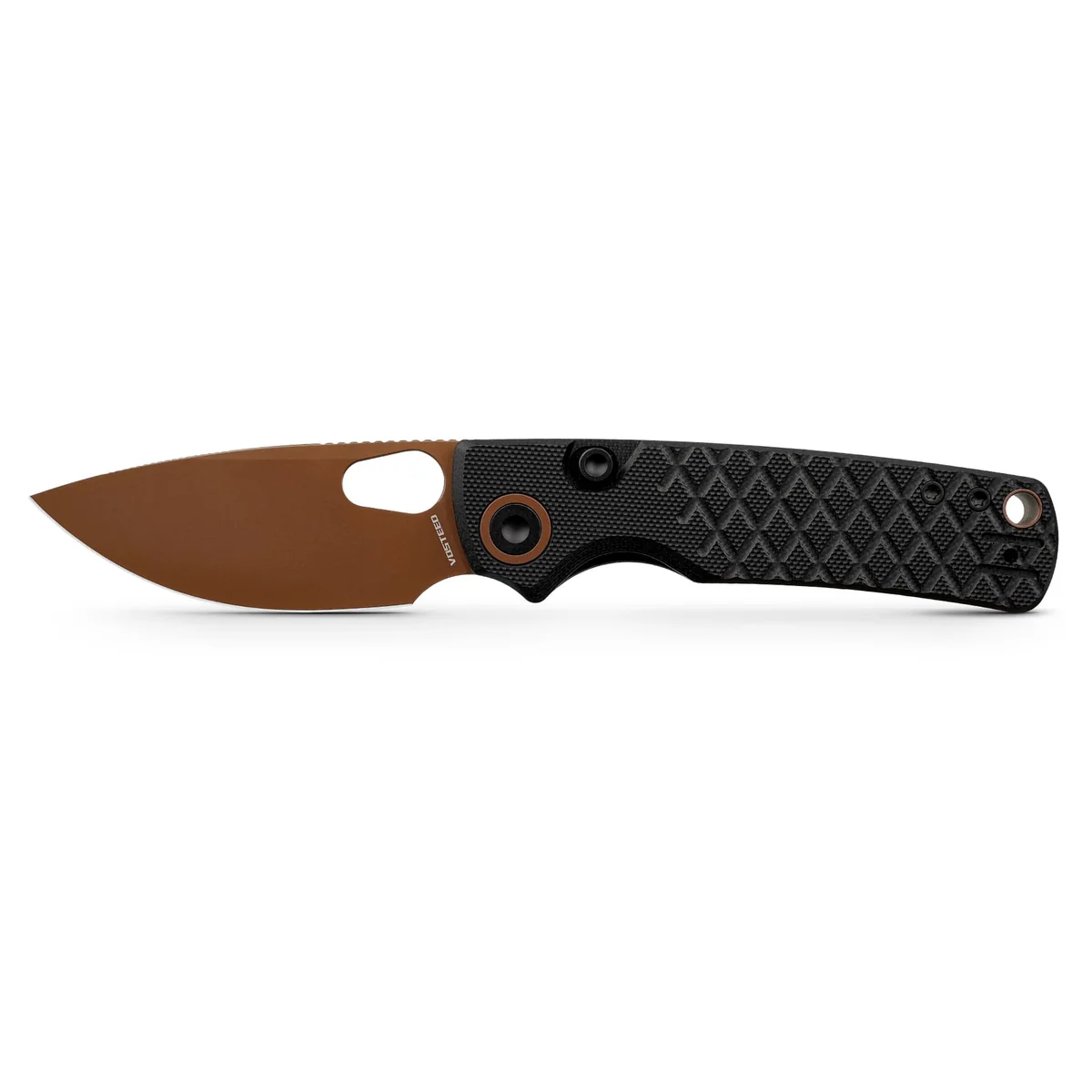 Vosteed Porcupine Top Liner Lock Folder Black G-10 Handle Copper Dune 14C28N Blade View 1