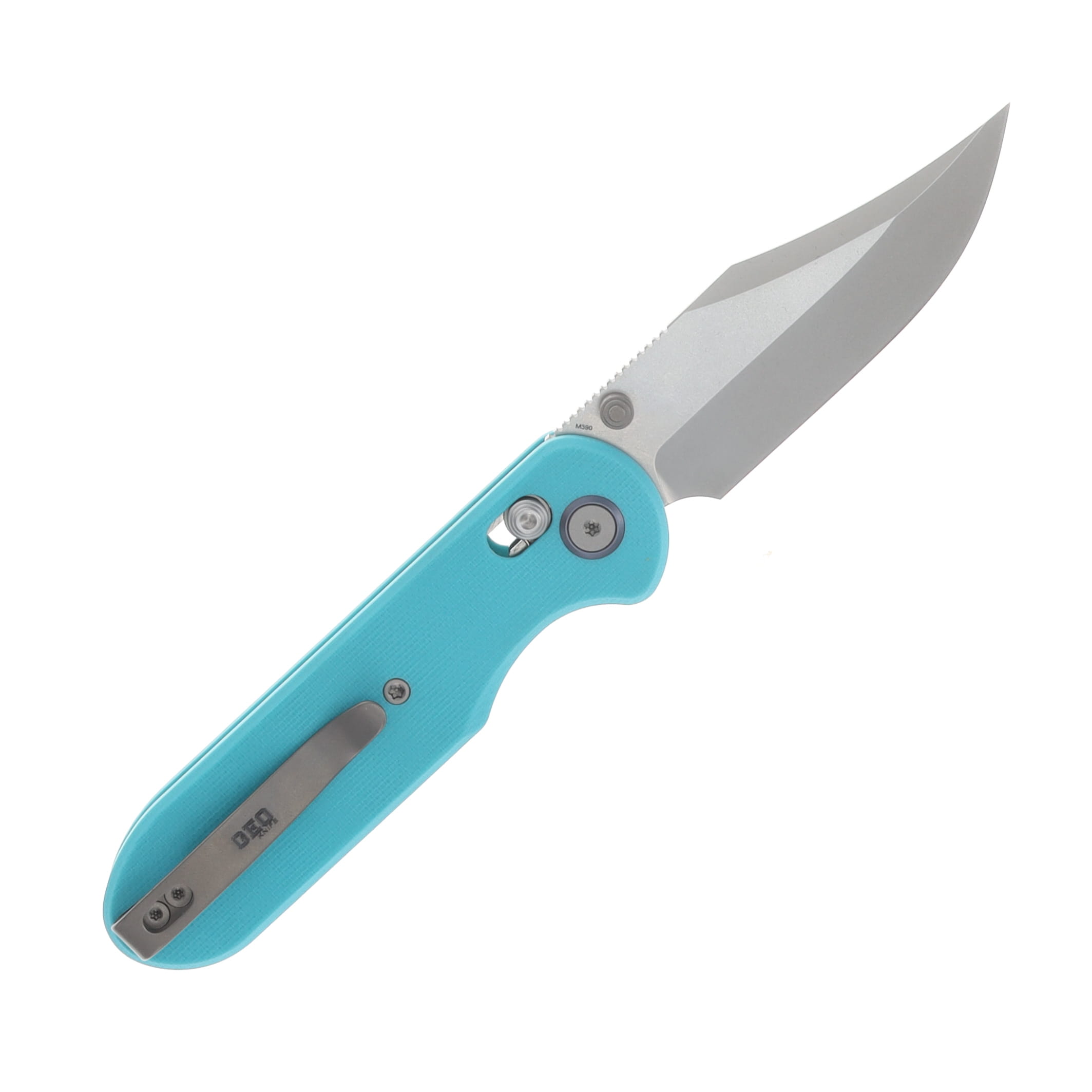 GEO Knife Ethereal Cutter Folding Knife SW M390 Blade Tiffany Blue G10 Handle GEO2401G View 2