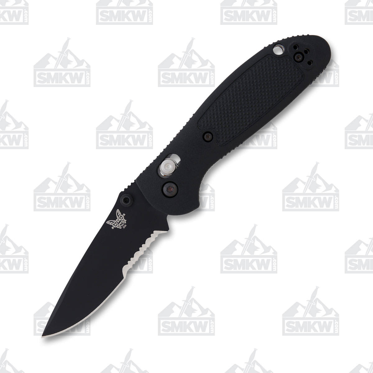 Benchmade Mini Griptilian Folding Knife Black Partially Serrated BM556SBK-S30V View 2