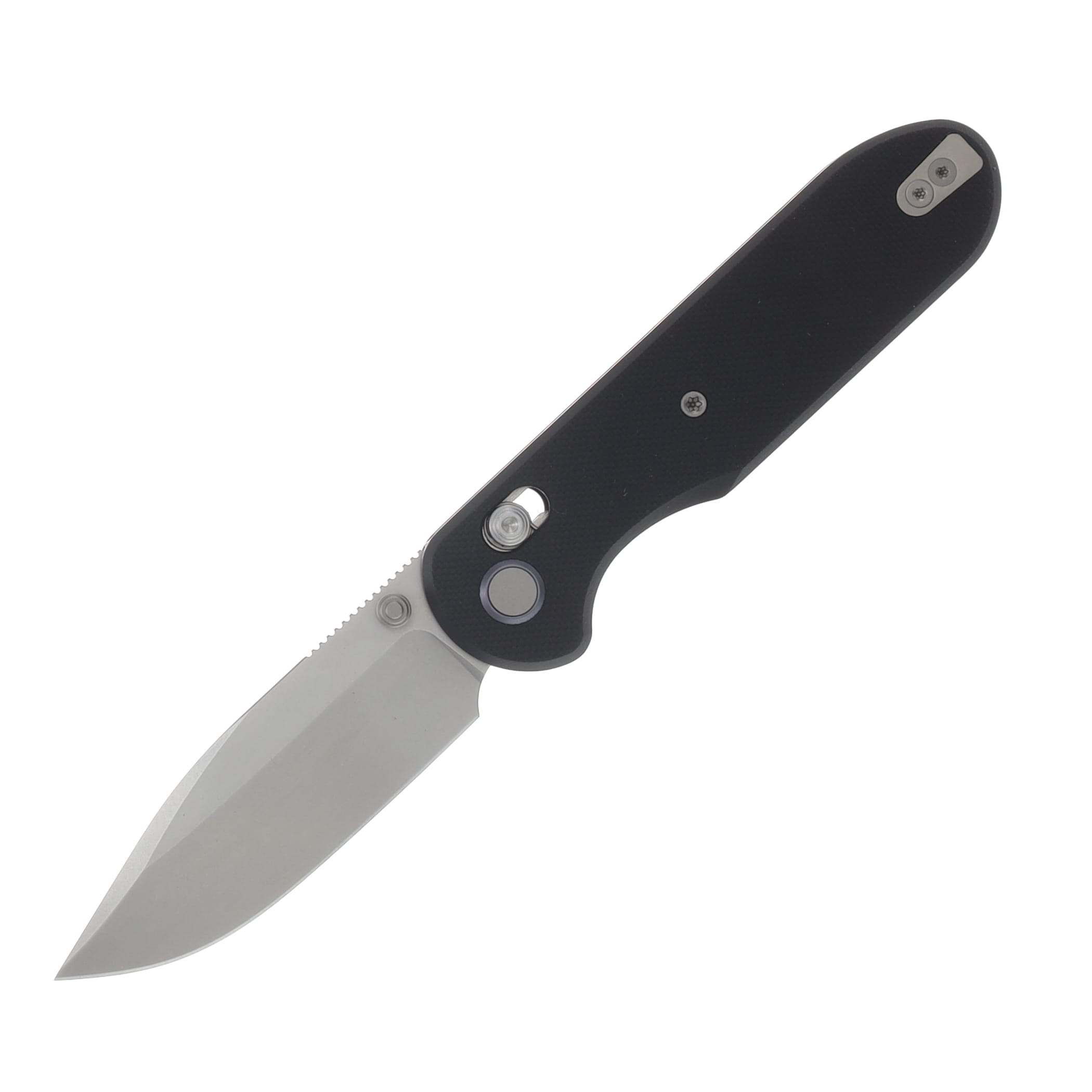 GEO Knife Ethereal Cutter Folding Knife Stonewash M390 Blade Black G10 Handle GEO2402F View 1