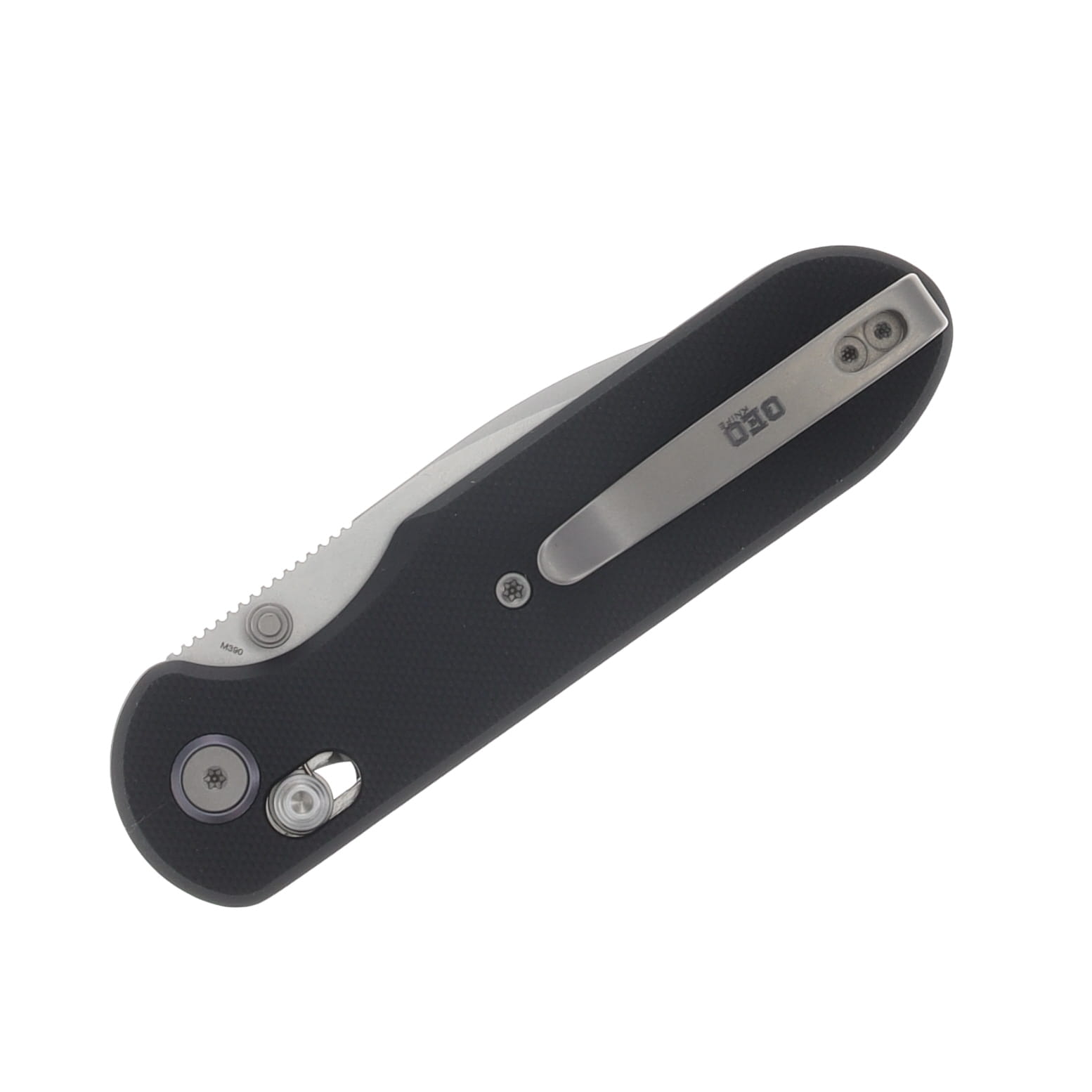 GEO Knife Ethereal Cutter Folding Knife Stonewash M390 Blade Black G10 Handle GEO2402F View 6