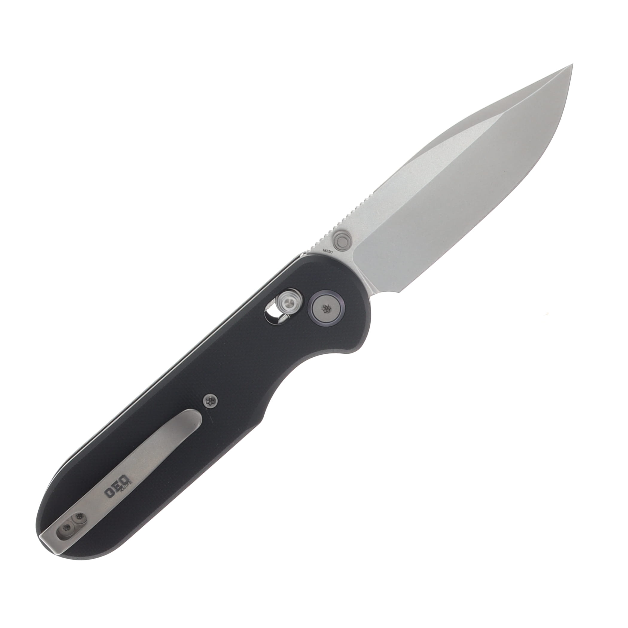 GEO Knife Ethereal Cutter Folding Knife Stonewash M390 Blade Black G10 Handle GEO2402F View 2