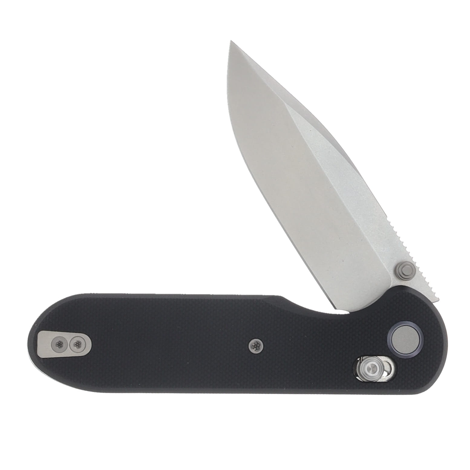 GEO Knife Ethereal Cutter Folding Knife Stonewash M390 Blade Black G10 Handle GEO2402F View 3