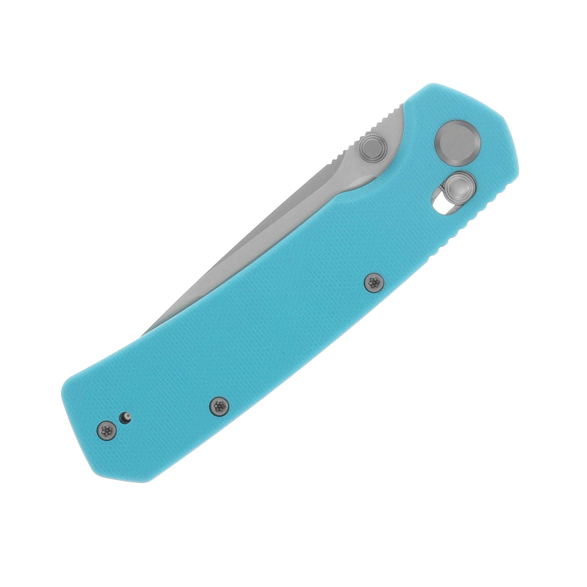 GEO Knife Blaze Crossbar Lock Folding Knife SW M390 Blade Tiffany Blue G10 Handle GEO2503E View 5