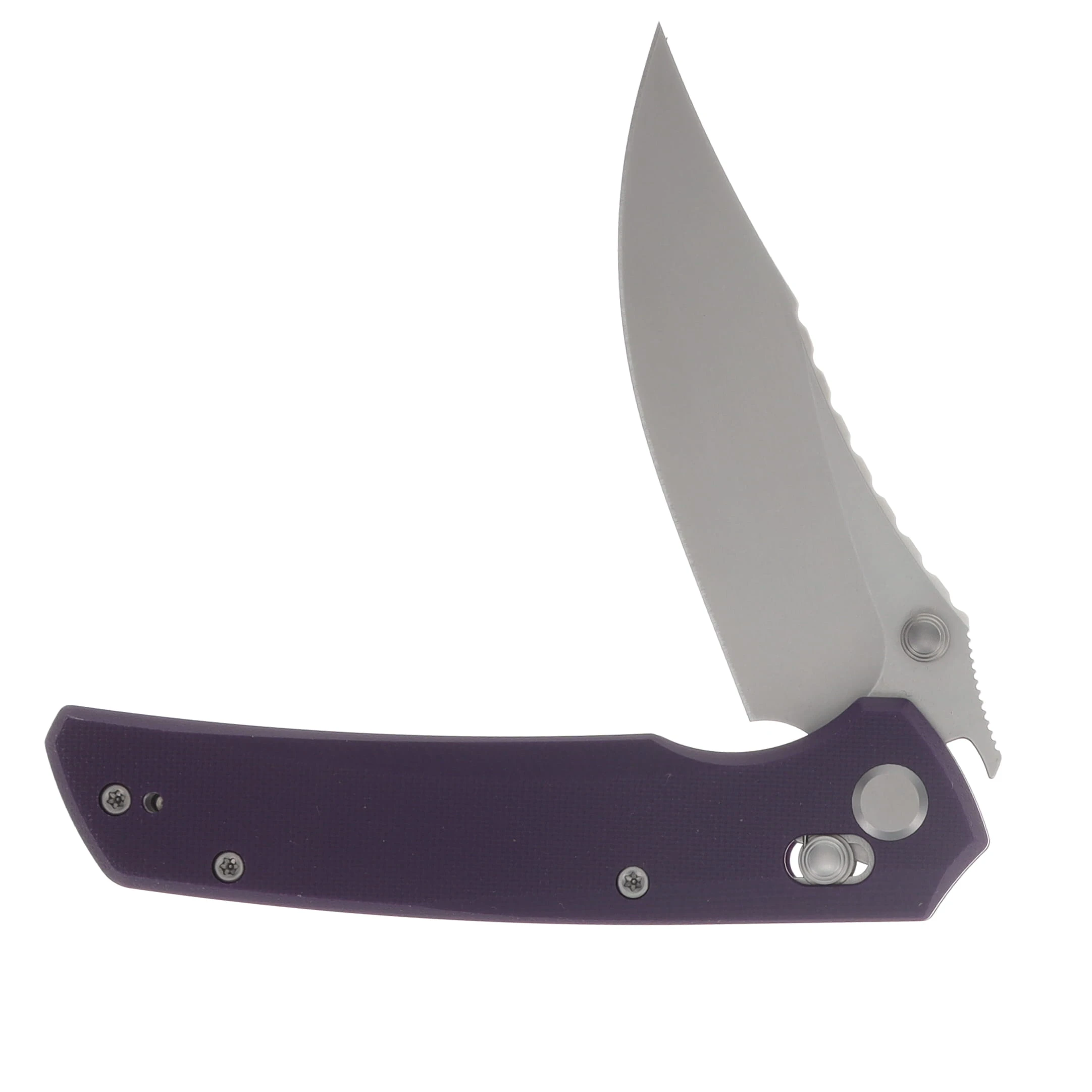 GEO Knife Cirex Fabian Hobbelen Folder Stonewash M390 Blade Purple G10 Handle GEO2601C View 3