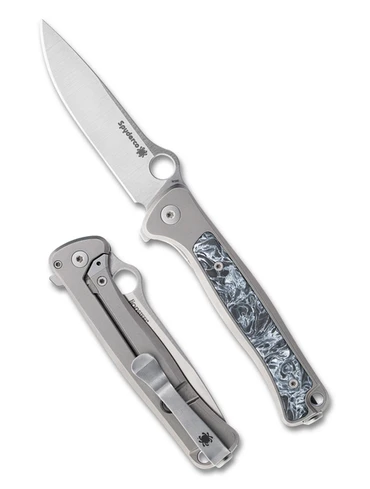 Spyderco Thyn Folding Knife Dark Matter Polar Carbon Fiber TI -  M390 SPC279TIP View 1