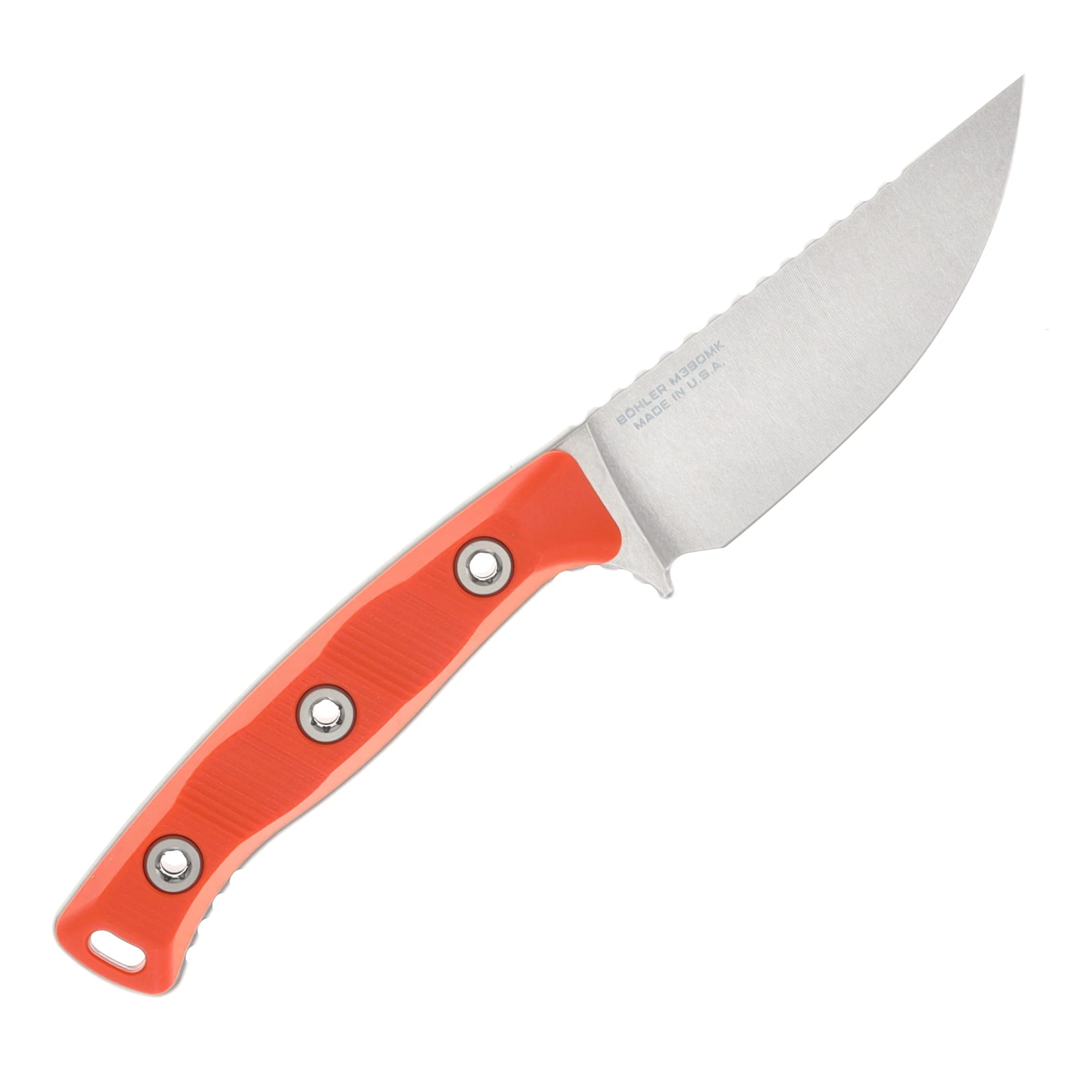Microtech Akris Fixed Blade Stonewash S/E Ember G-10 with Leather Sheath MT9510EM4 View 4