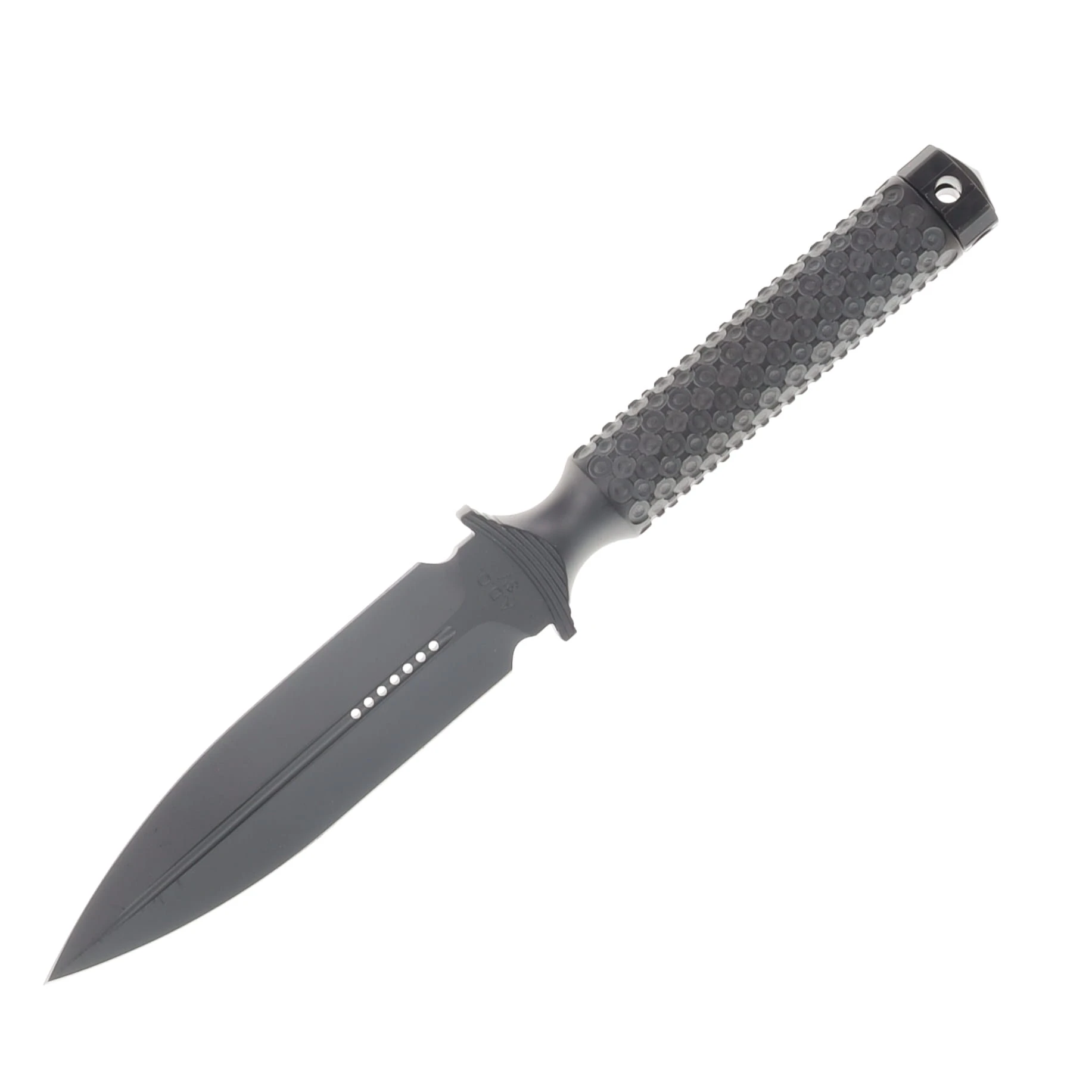 Microtech A.D.O. Fixed Blade DLC Double Vapor Blast/DLC Titanium End Cap MT115DLCVBMCK View 3