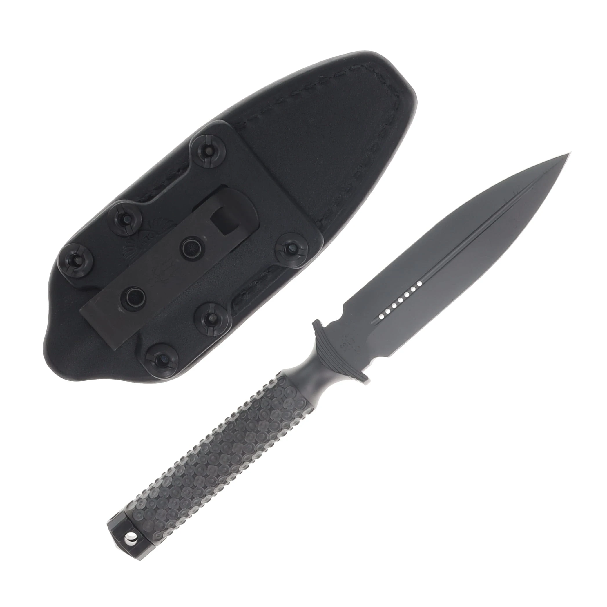 Microtech A.D.O. Fixed Blade DLC Double Vapor Blast/DLC Titanium End Cap MT115DLCVBMCK View 2