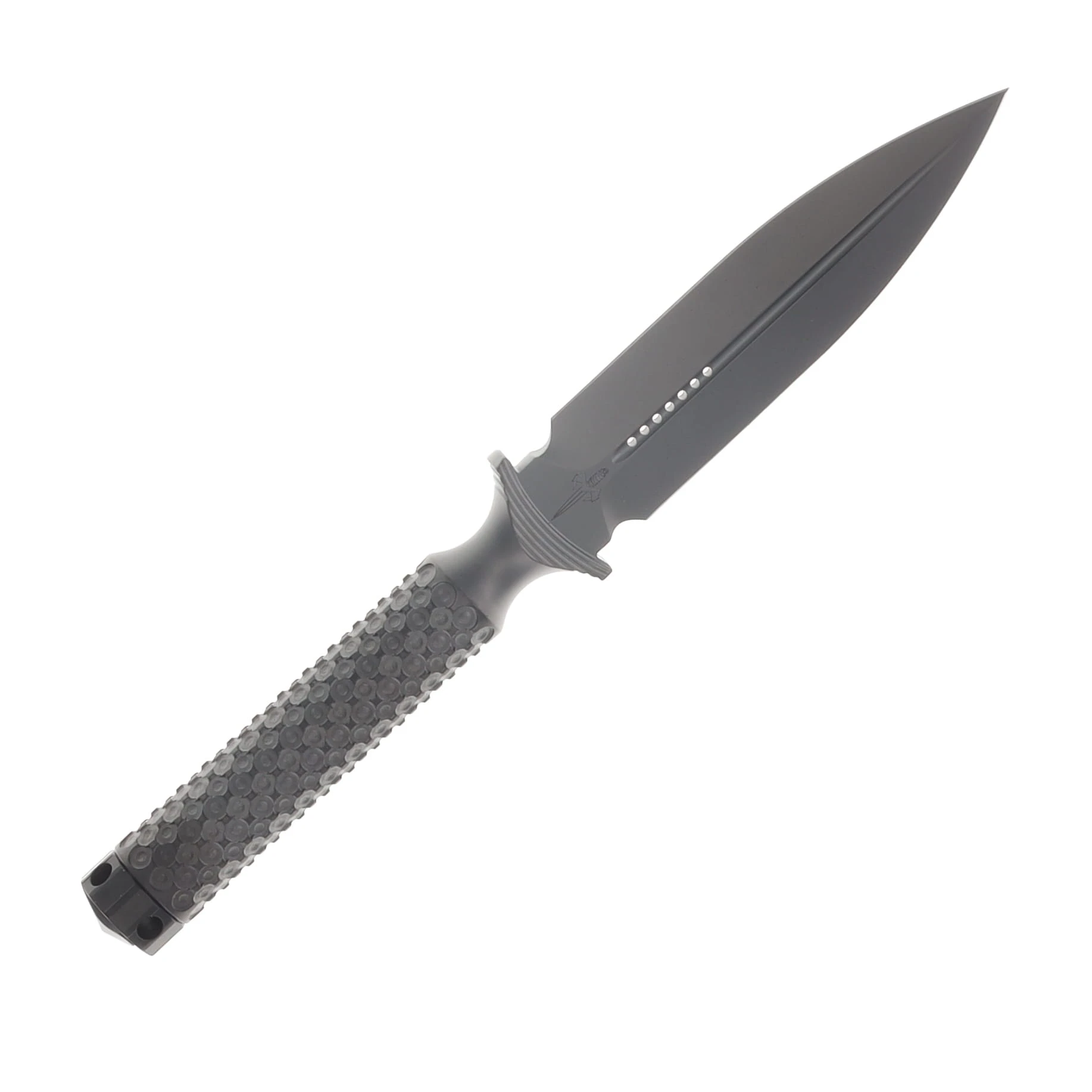 Microtech A.D.O. Fixed Blade DLC Double Vapor Blast/DLC Titanium End Cap MT115DLCVBMCK View 4