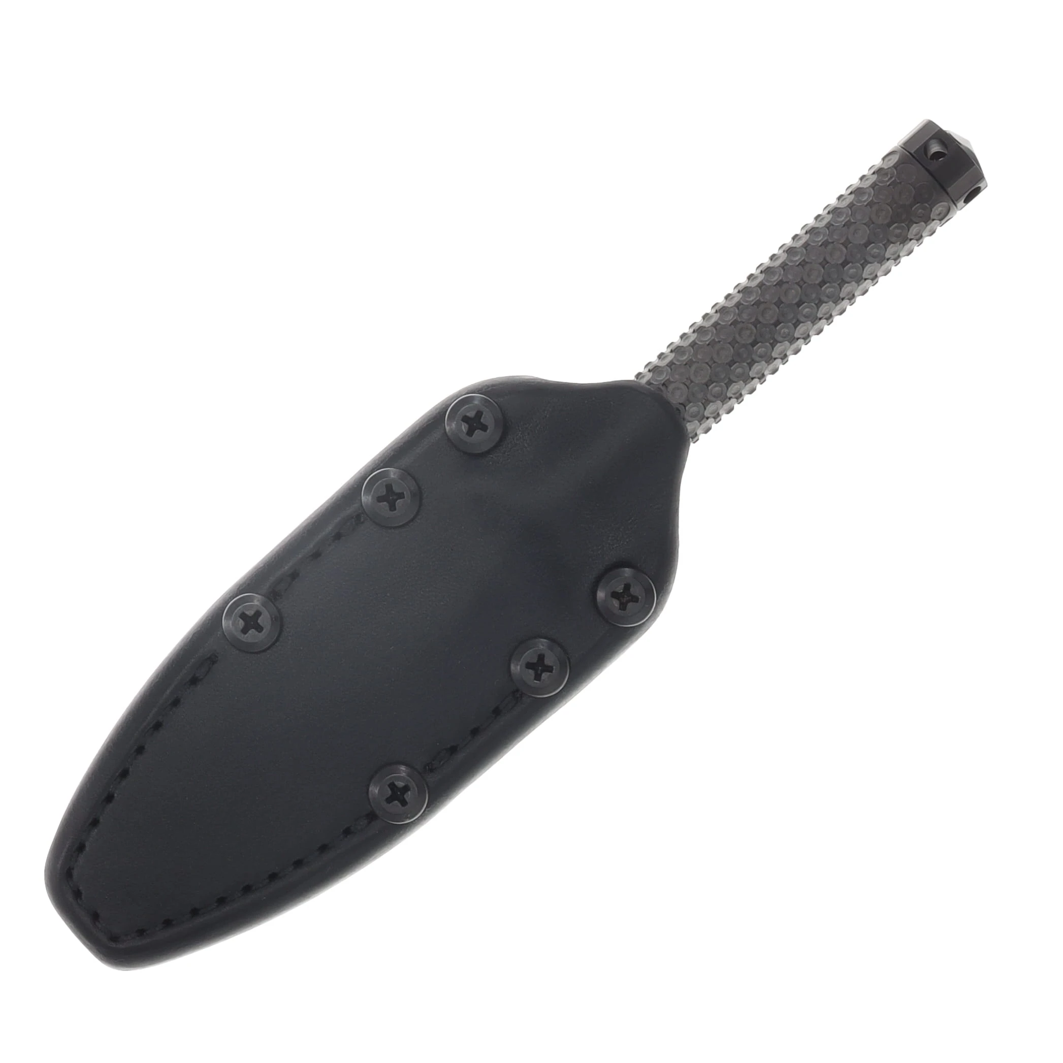 Microtech A.D.O. Fixed Blade DLC Double Vapor Blast/DLC Titanium End Cap MT115DLCVBMCK View 5